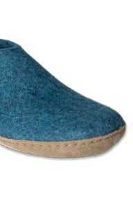 Glerups Slip-On Leather Sole / Petrol