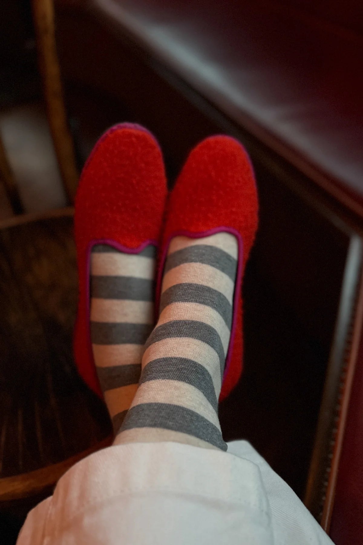 Le Bon Shoppe Wally Socks / Wide Grey Stripe