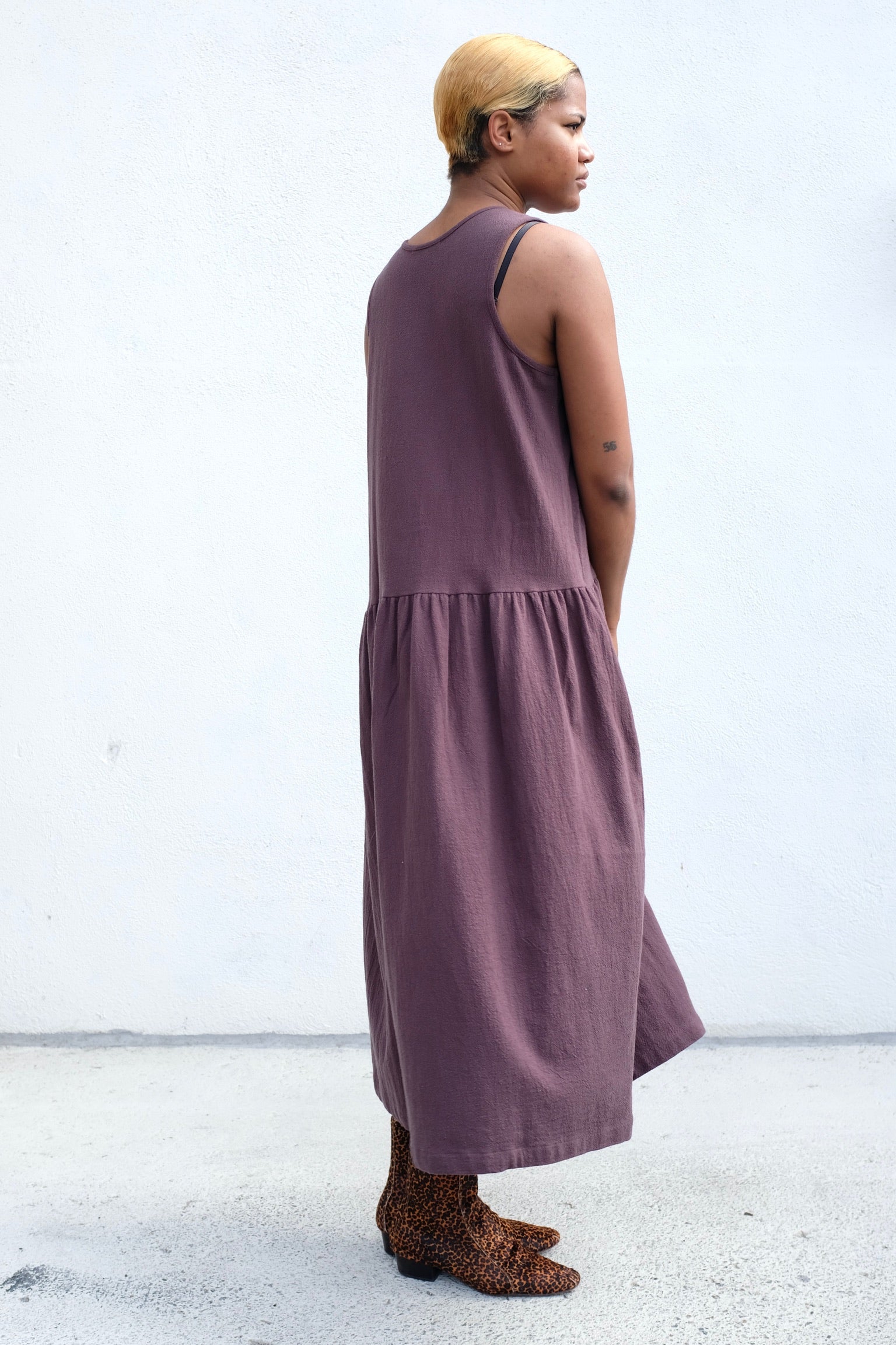 Black Crane TANK Dress FW / Plum