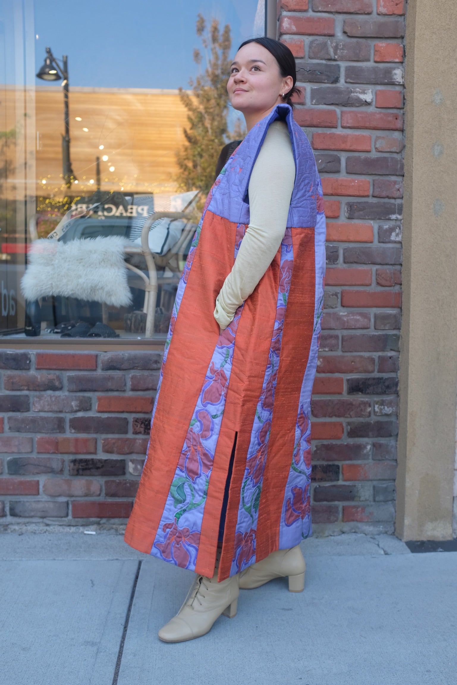 Pre-Loved / Thel Merry One-Of-A-Kind Quilted Silk Vest / One Size