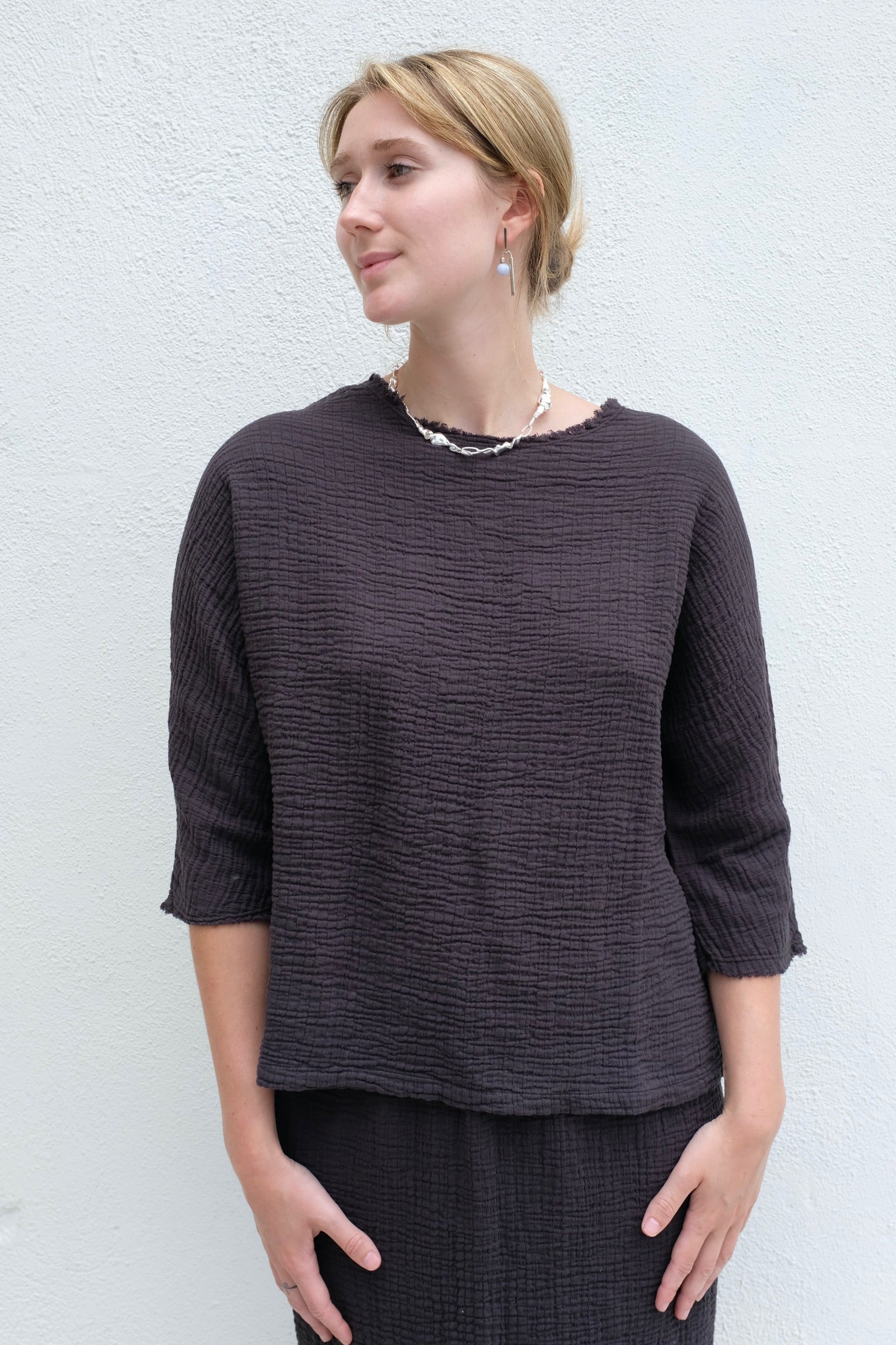 Black Crane Dolman Top / Graphite