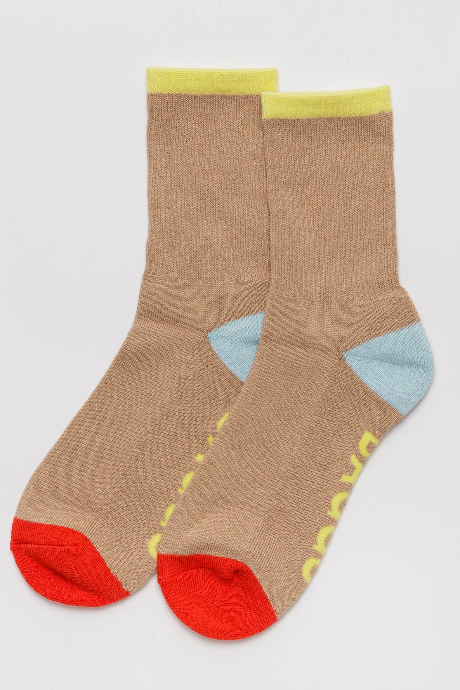 Baggu Ribbed Sock / Beige Mix