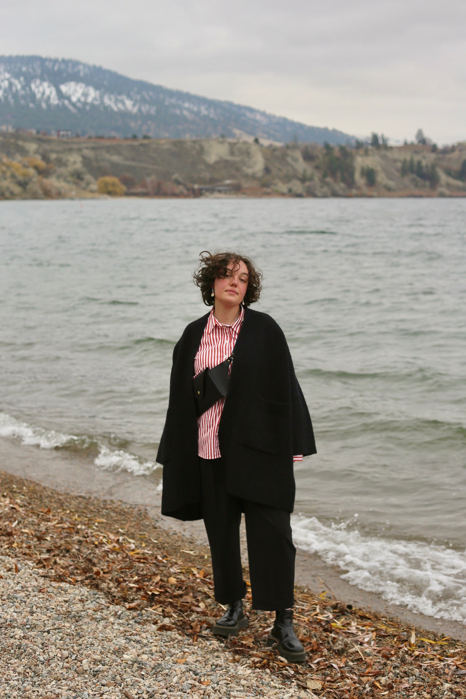 Lauren Manoogian Double Face Wide Coat / Black Melange