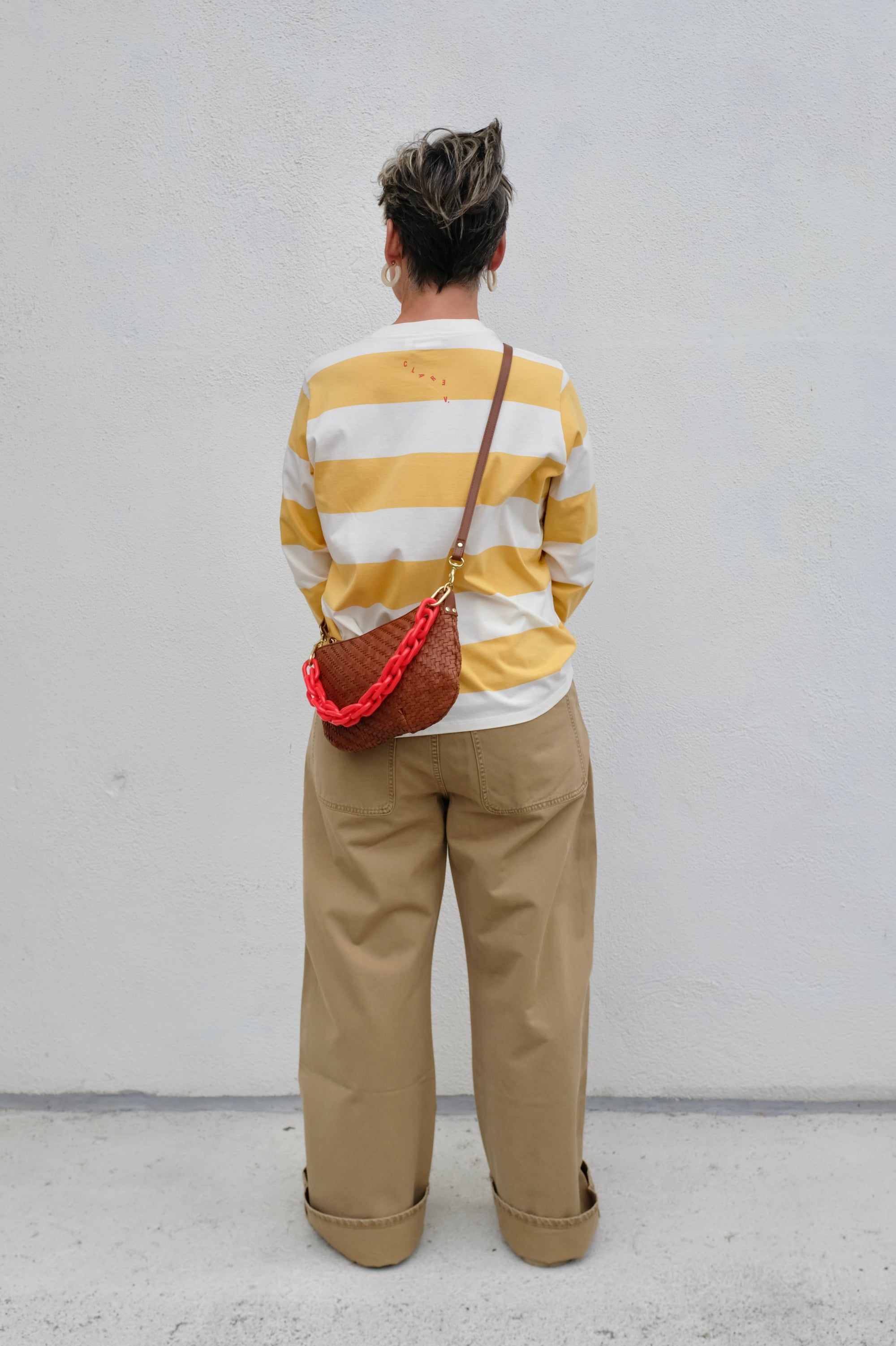 Clare V. Long Sleeve Tee / Cream & Vintage Marigold Rugby Stripe