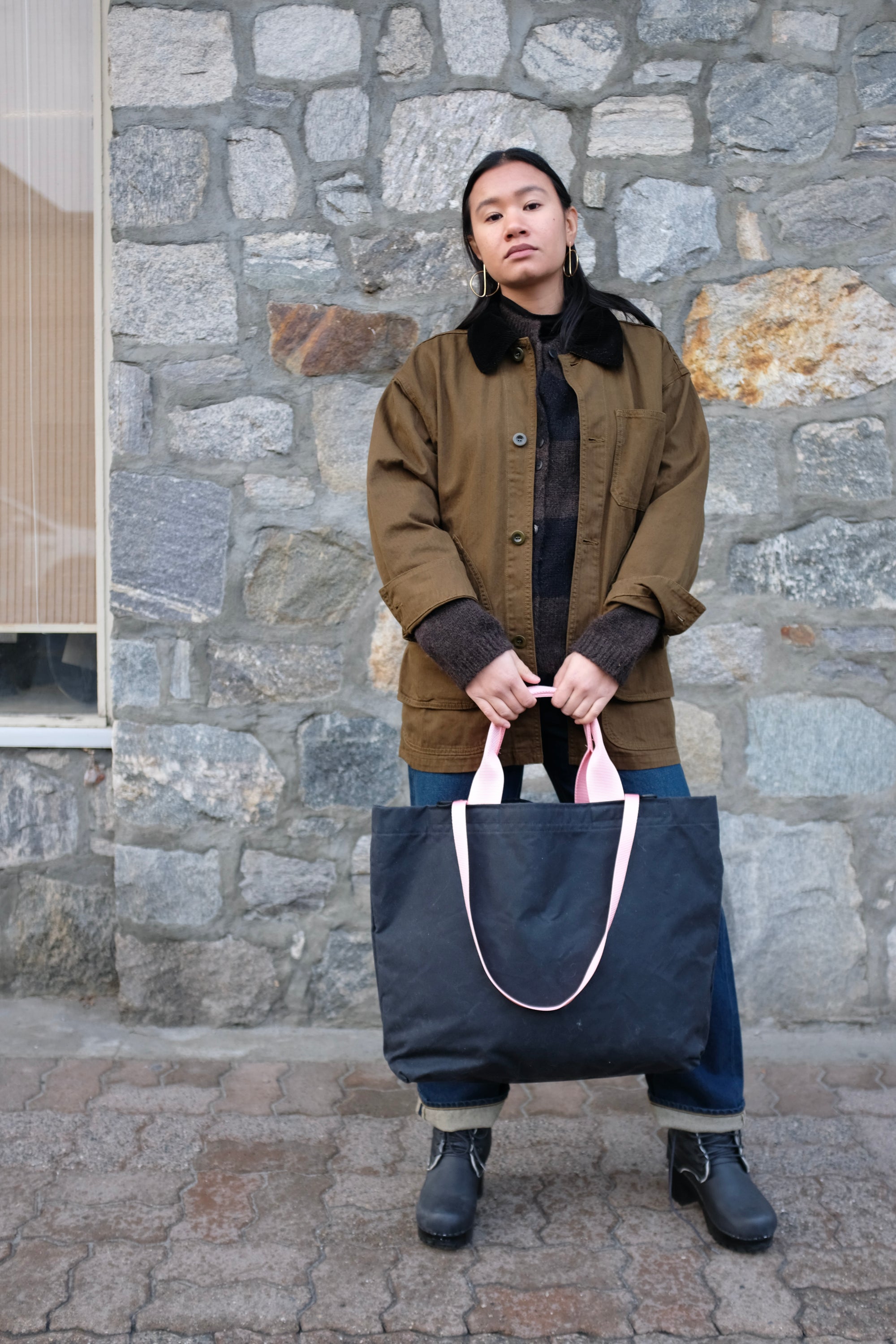 Biggest Market Tote / Black Wax Canvas