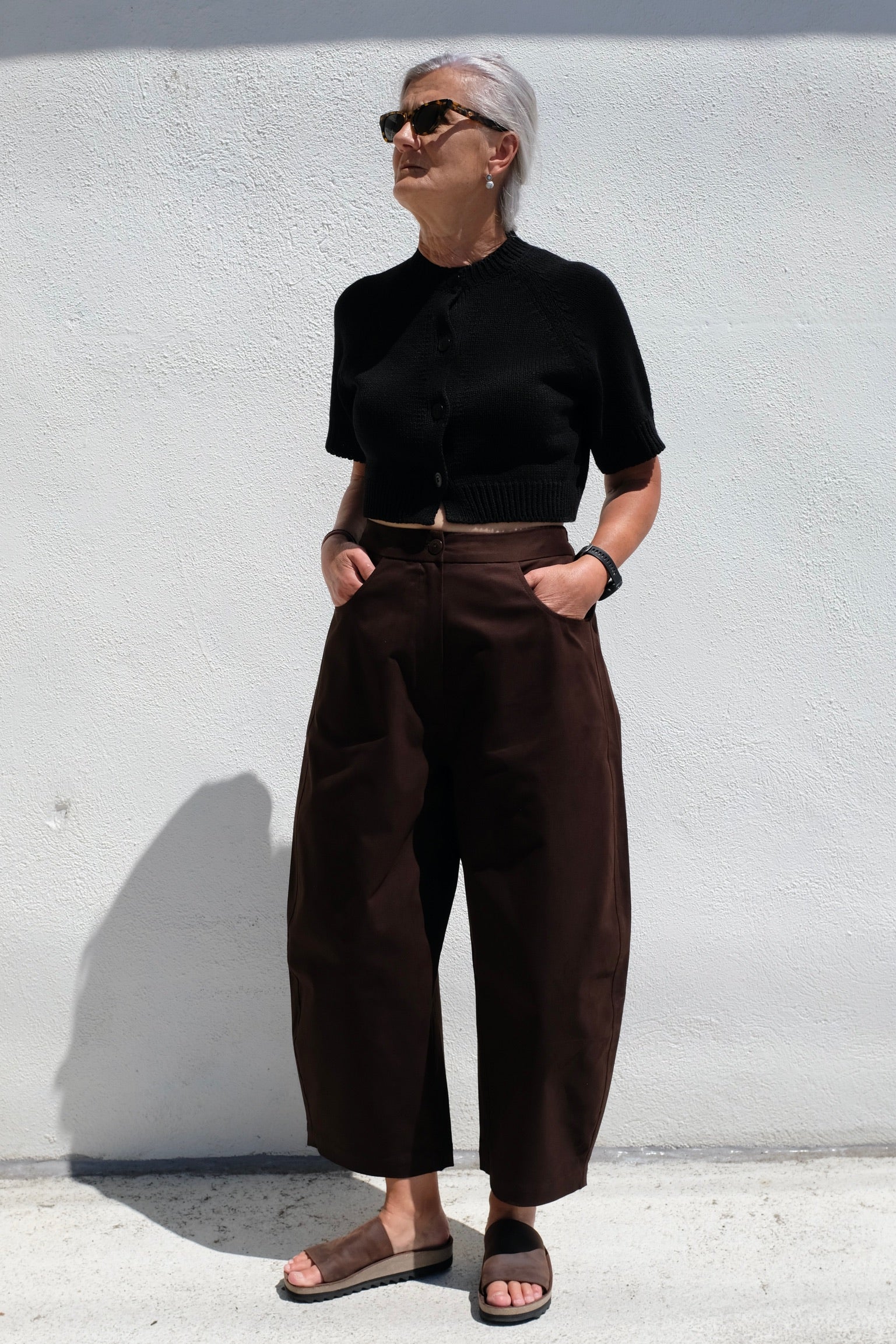 CORDERA Cotton Buttoned Top / Black