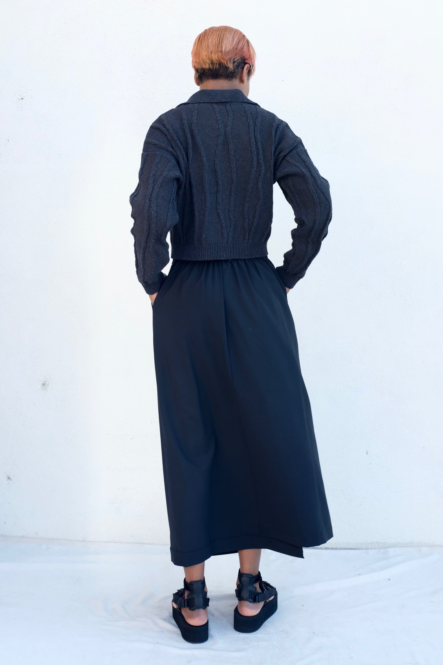 Cordera Cotton Zip Cardigan / Anthracite