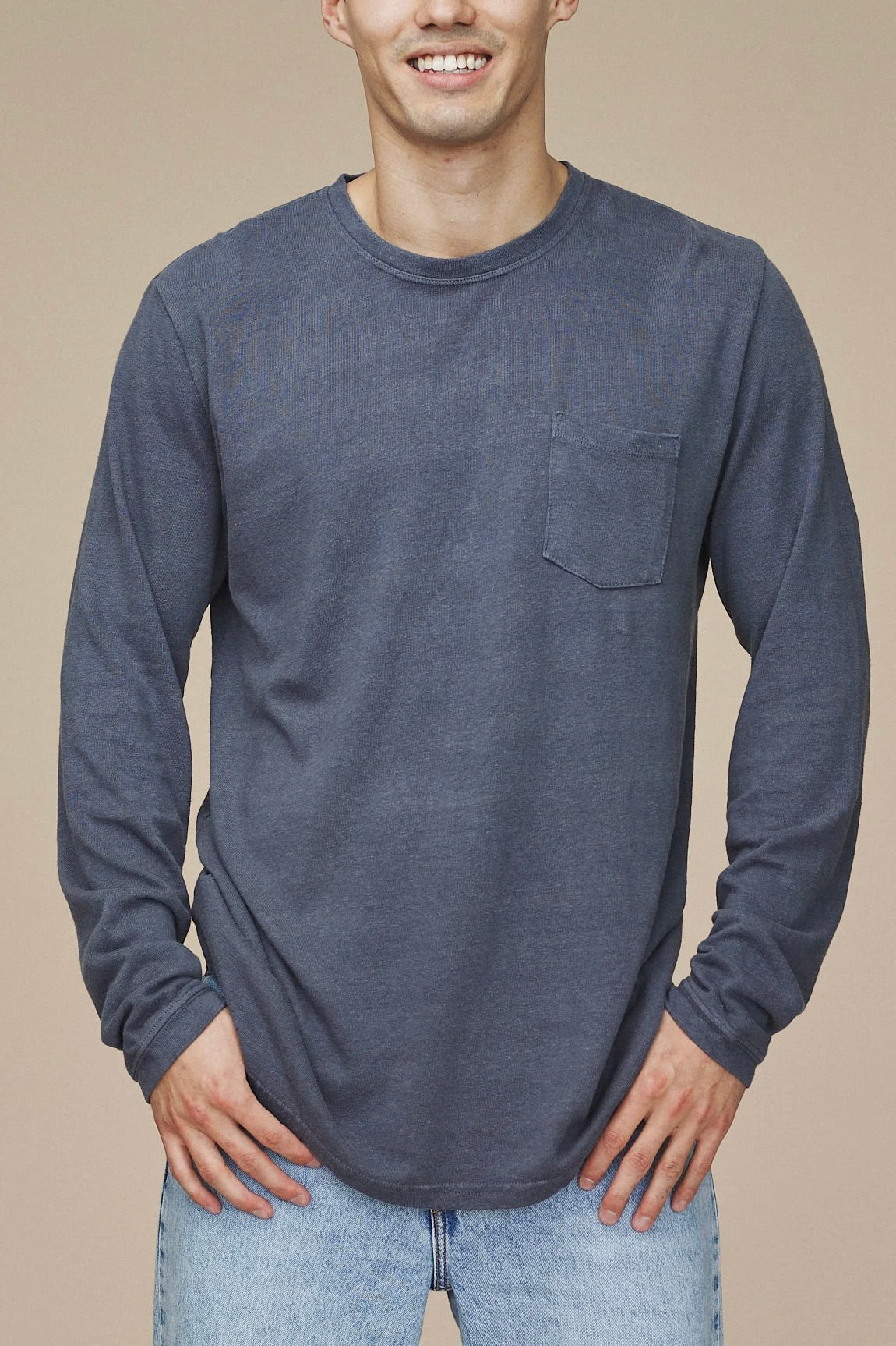 Jungmaven Baja Long Sleeve Pocket Tee / Diesel Gray