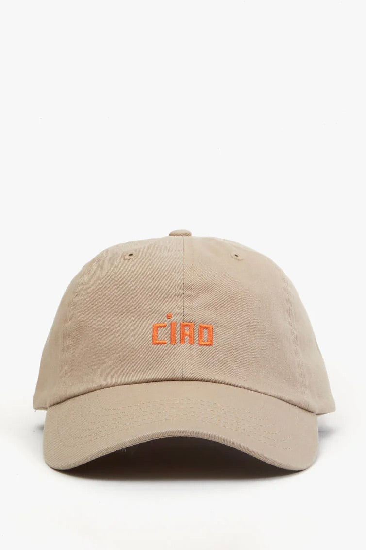 Baseball Hat / Khaki w Tangerine Ciao