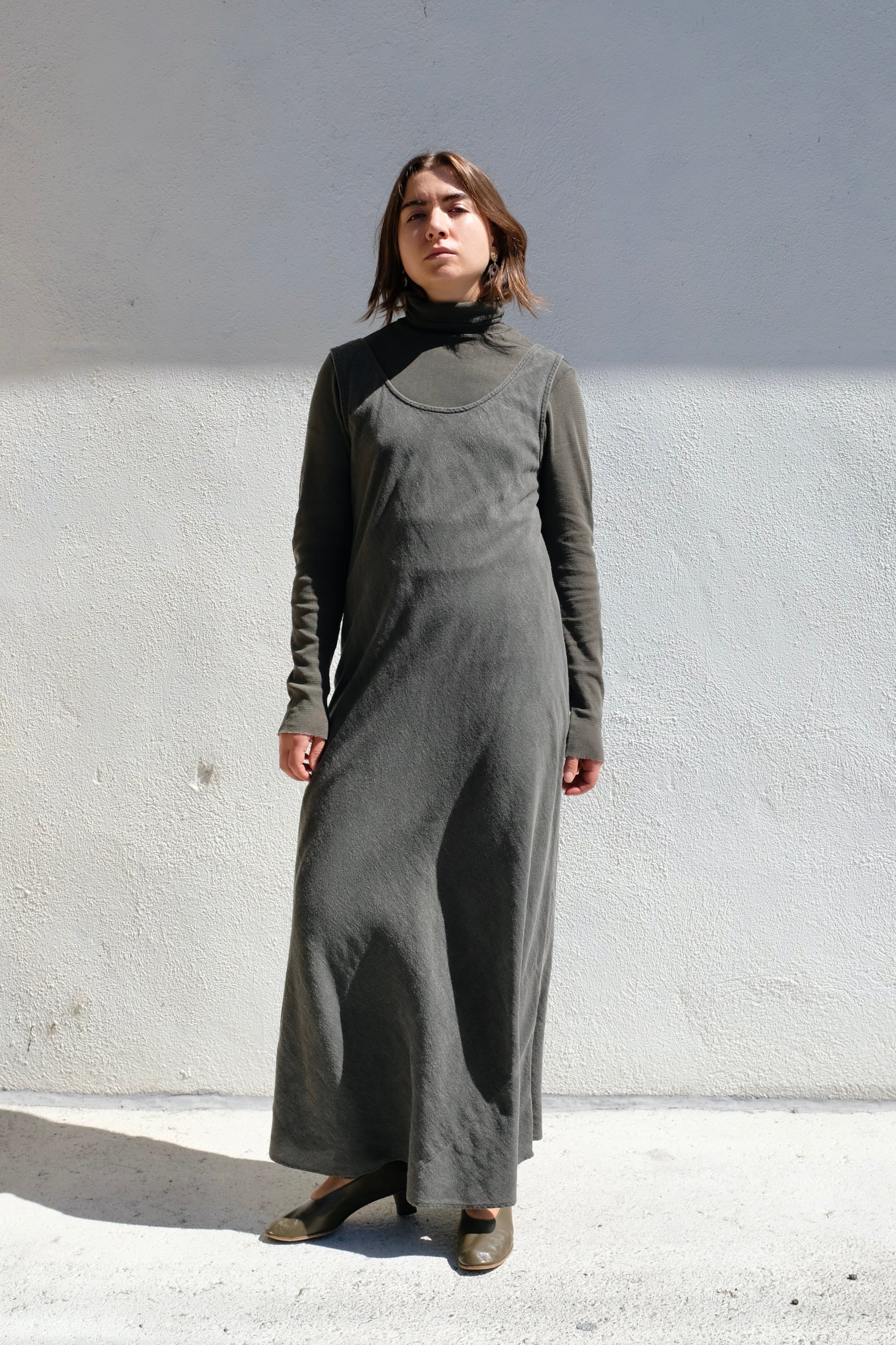 Black Crane Maxi Dress / Slate