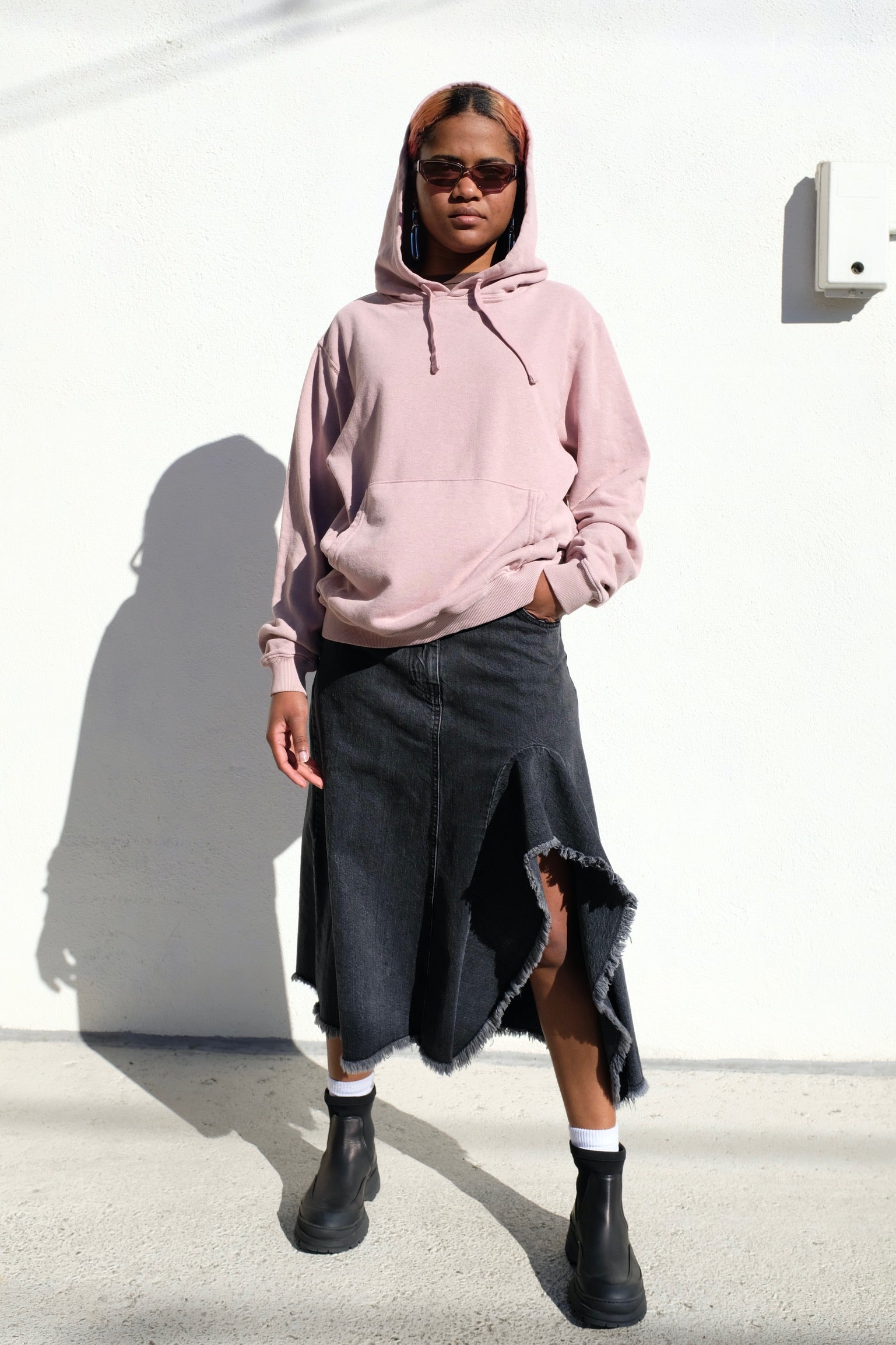 Jungmaven Montauk Hooded Sweatshirt / Rose Quartz