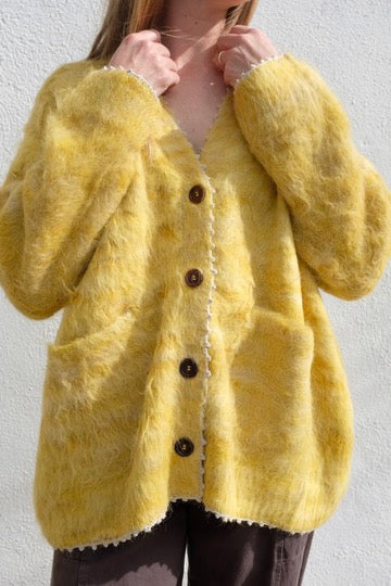 Fuchs Cardigan / Chartreuse Space Dye