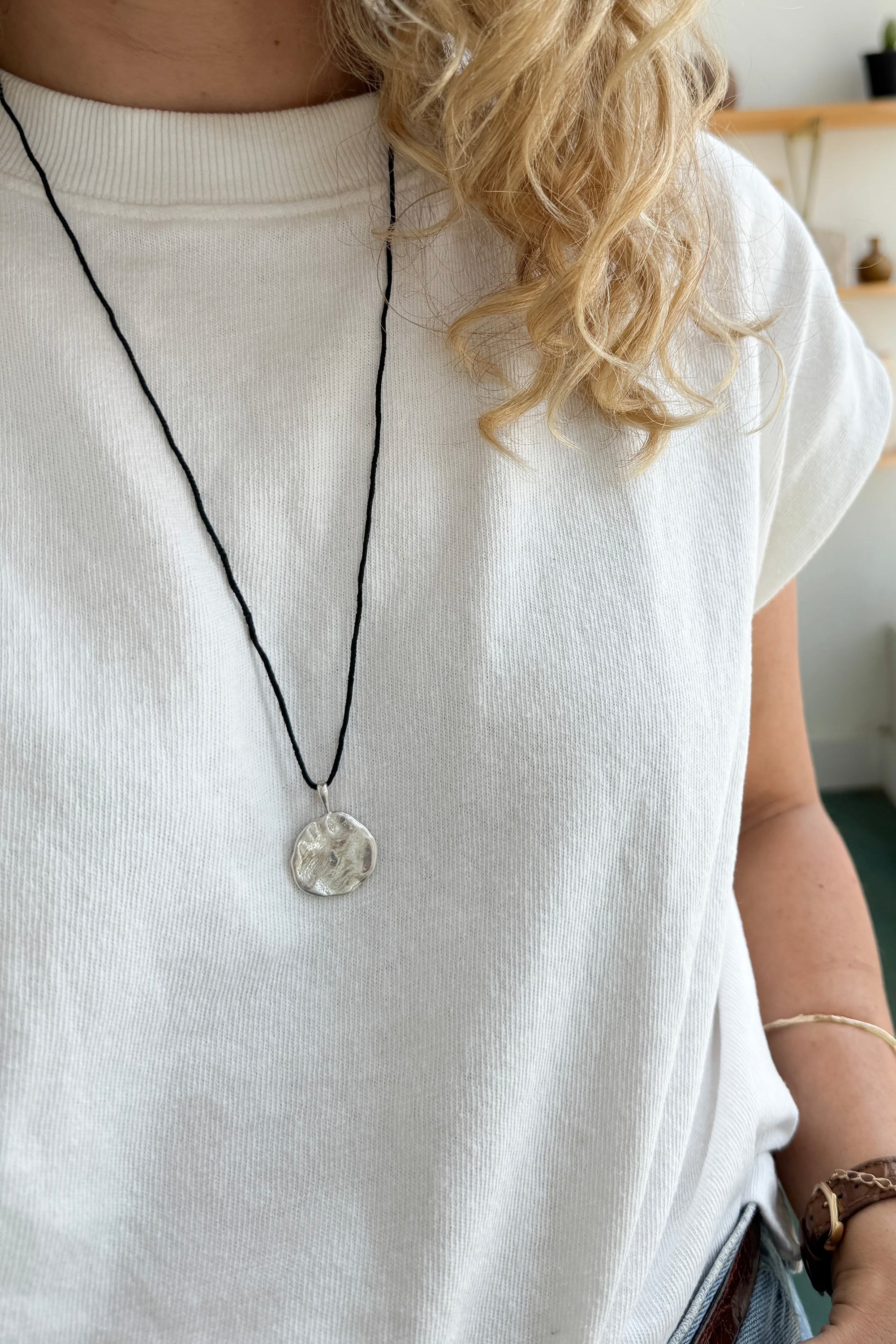 Petra Medallion / Silver and Silk