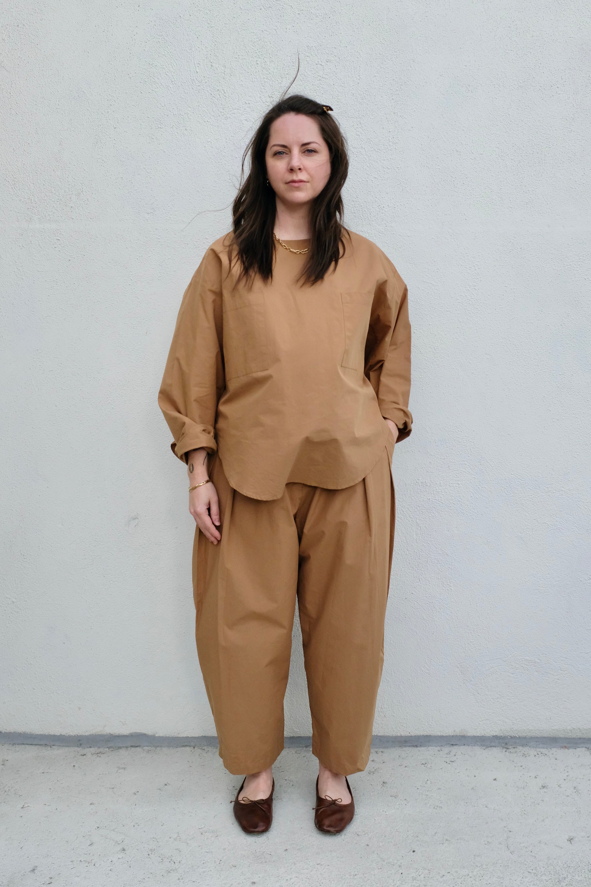 Modern Weaving Voluminous Pleat Trouser / Sierra
