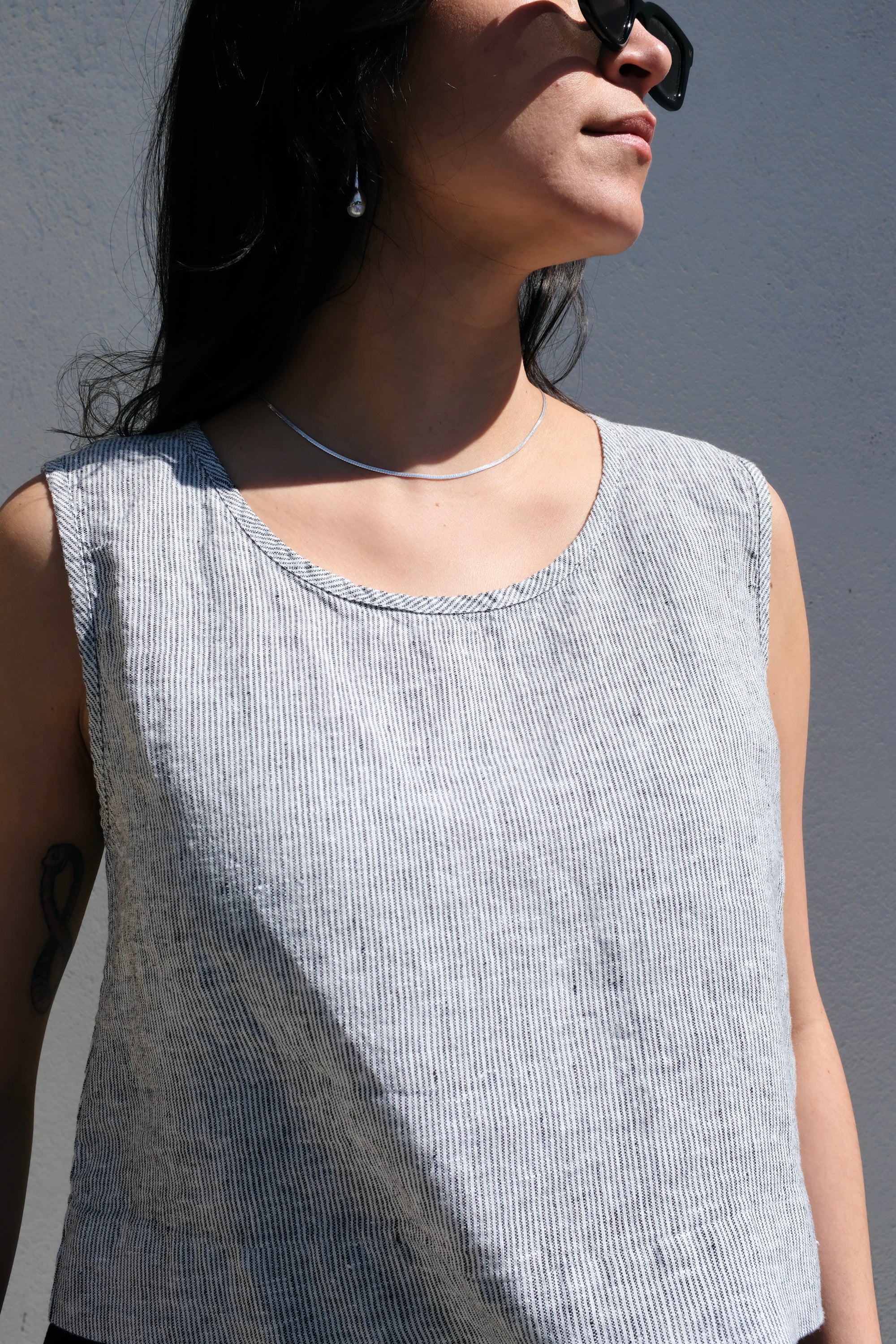 Eva Top / Charcoal Stripe