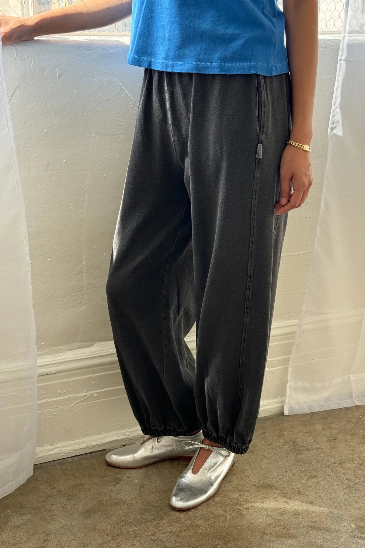 Le Bon Shoppe Cotton Jersey Balloon Pant / Almost Black
