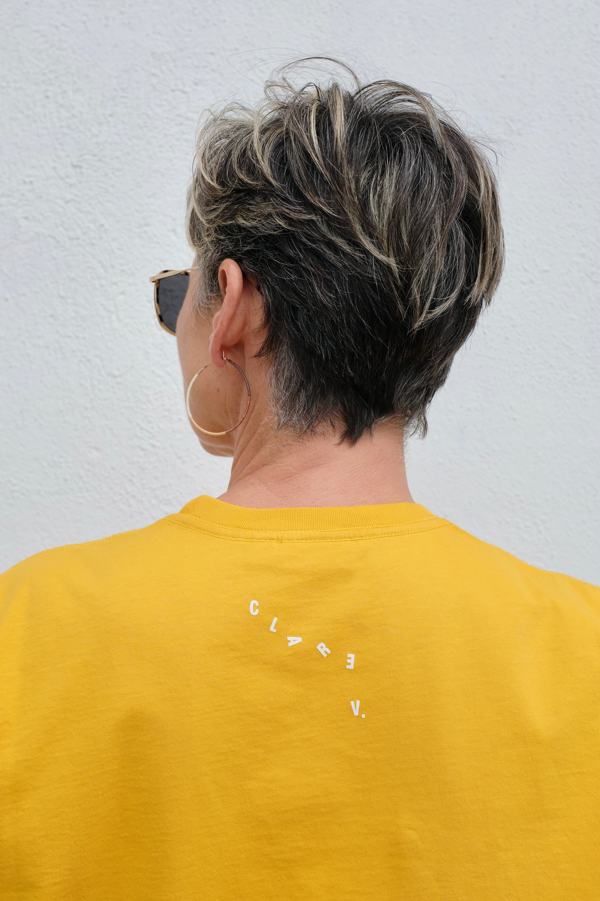 Clare V. Original Tee / Marigold with Cream Block Ciao