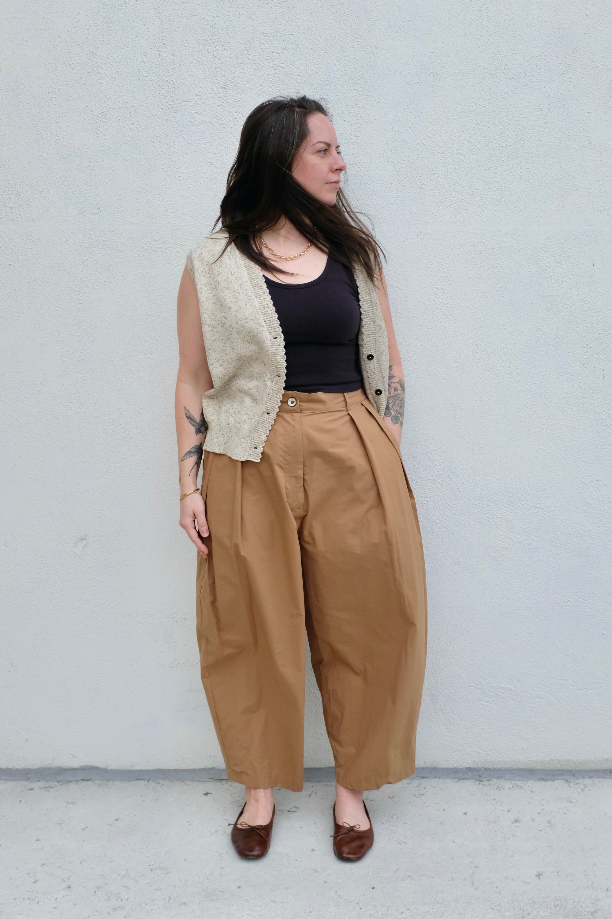 Modern Weaving Voluminous Pleat Trouser / Sierra