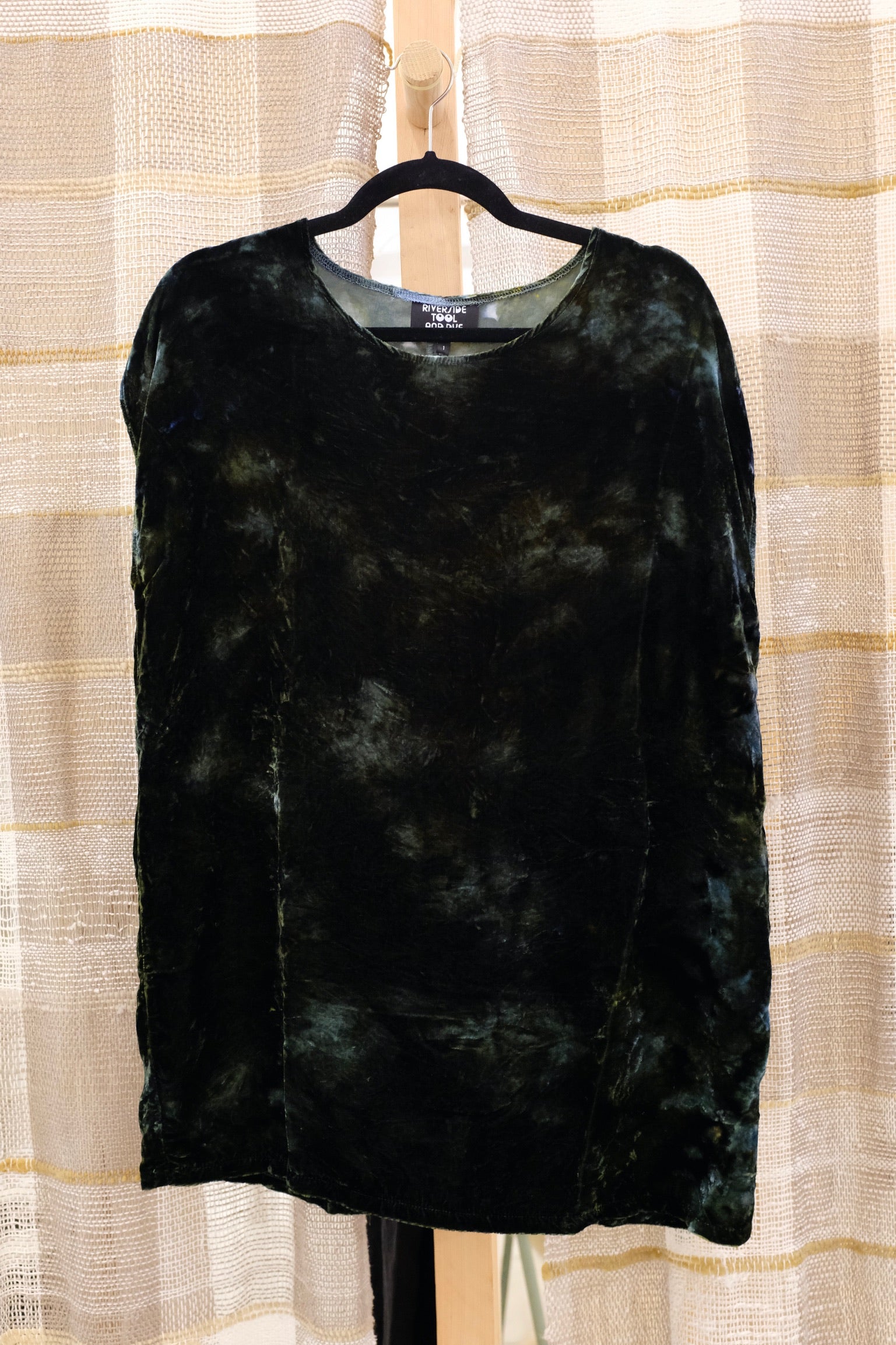 Riverside Velvet Box Dress / Spruce