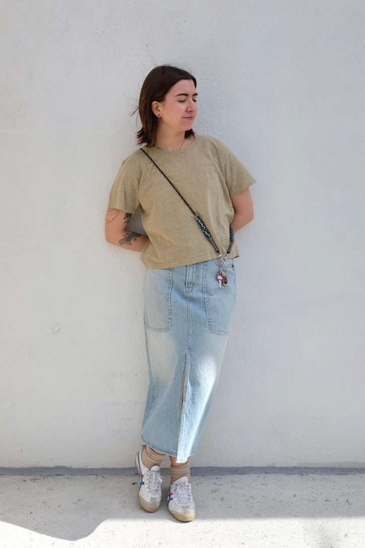 Jungmaven Heathered Cropped Lorel Tee / Desert Khaki
