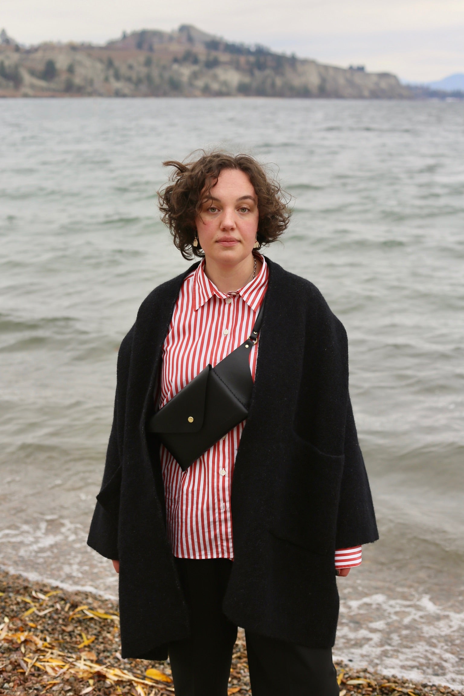 Lauren Manoogian Double Face Wide Coat / Black Melange