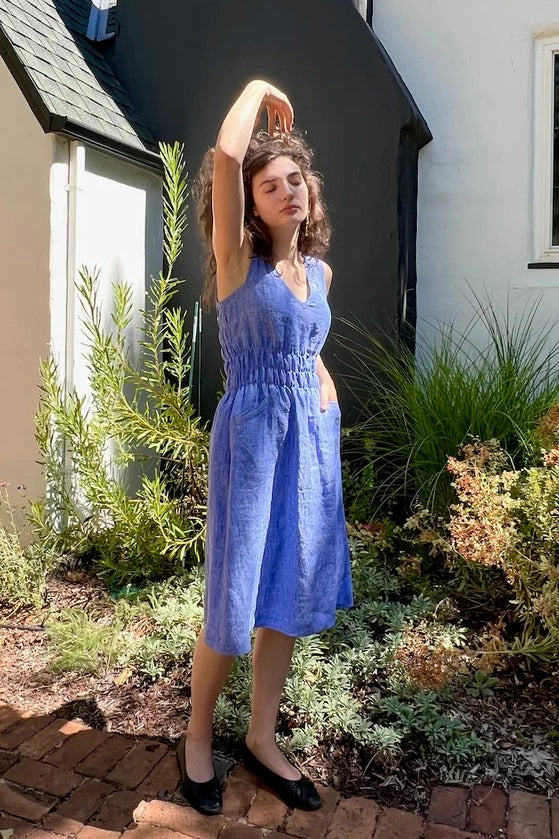 Fiji Dress / Cornflower Blue Linen