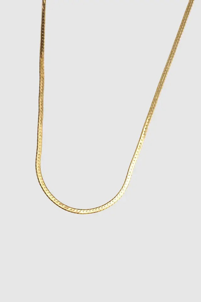 Thin Herringbone Chain / Gold Vermeil