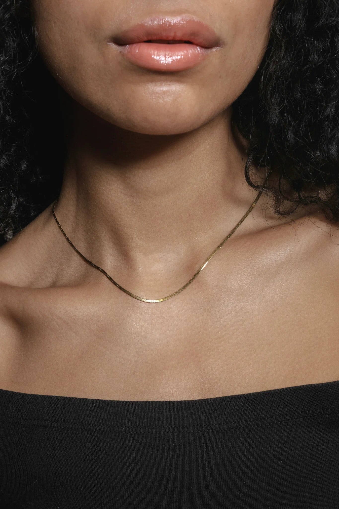 Thin Herringbone Chain / Gold Vermeil