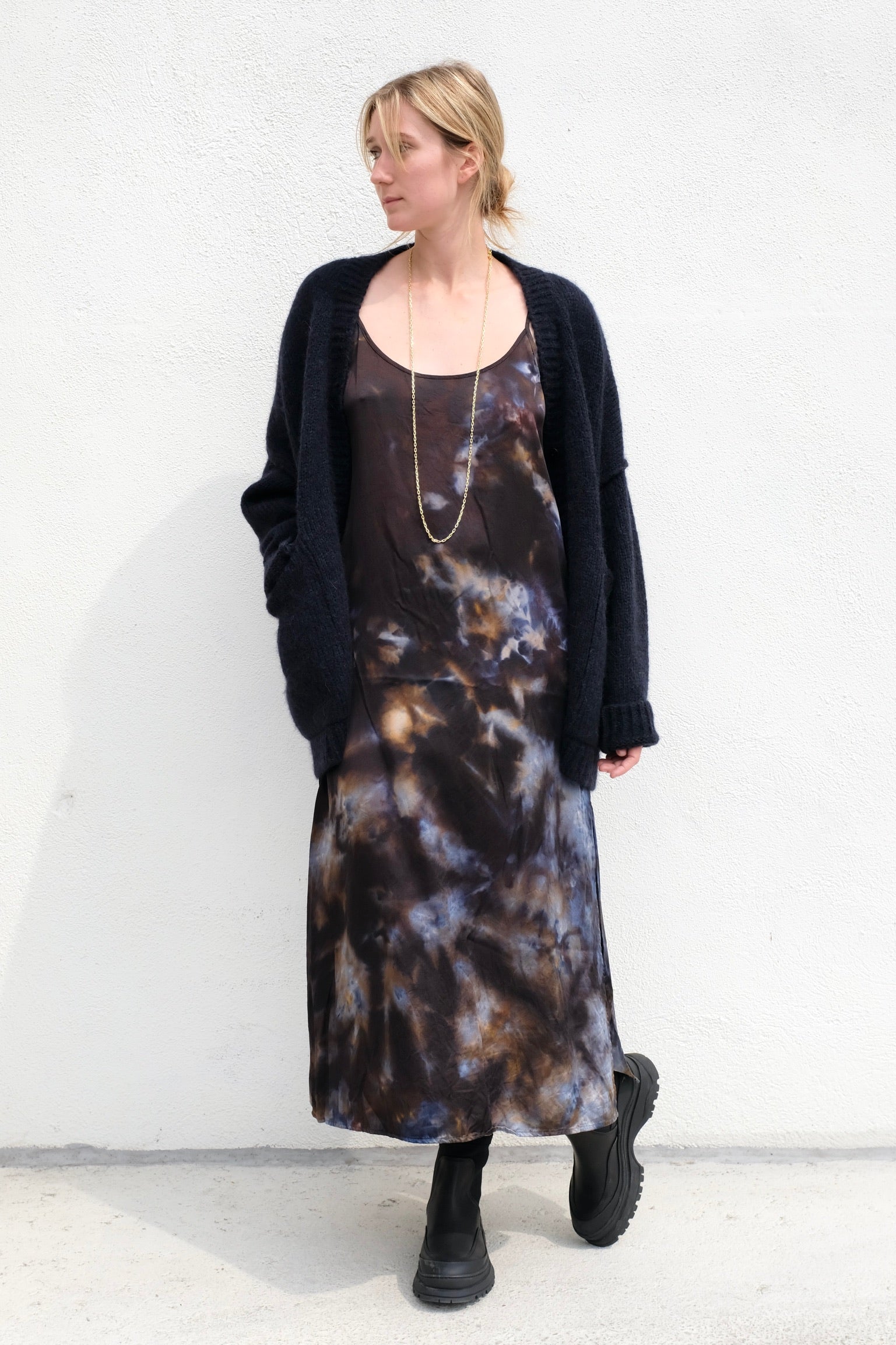 Riverside Tool & Dye Slip Dress / Midnight Sky