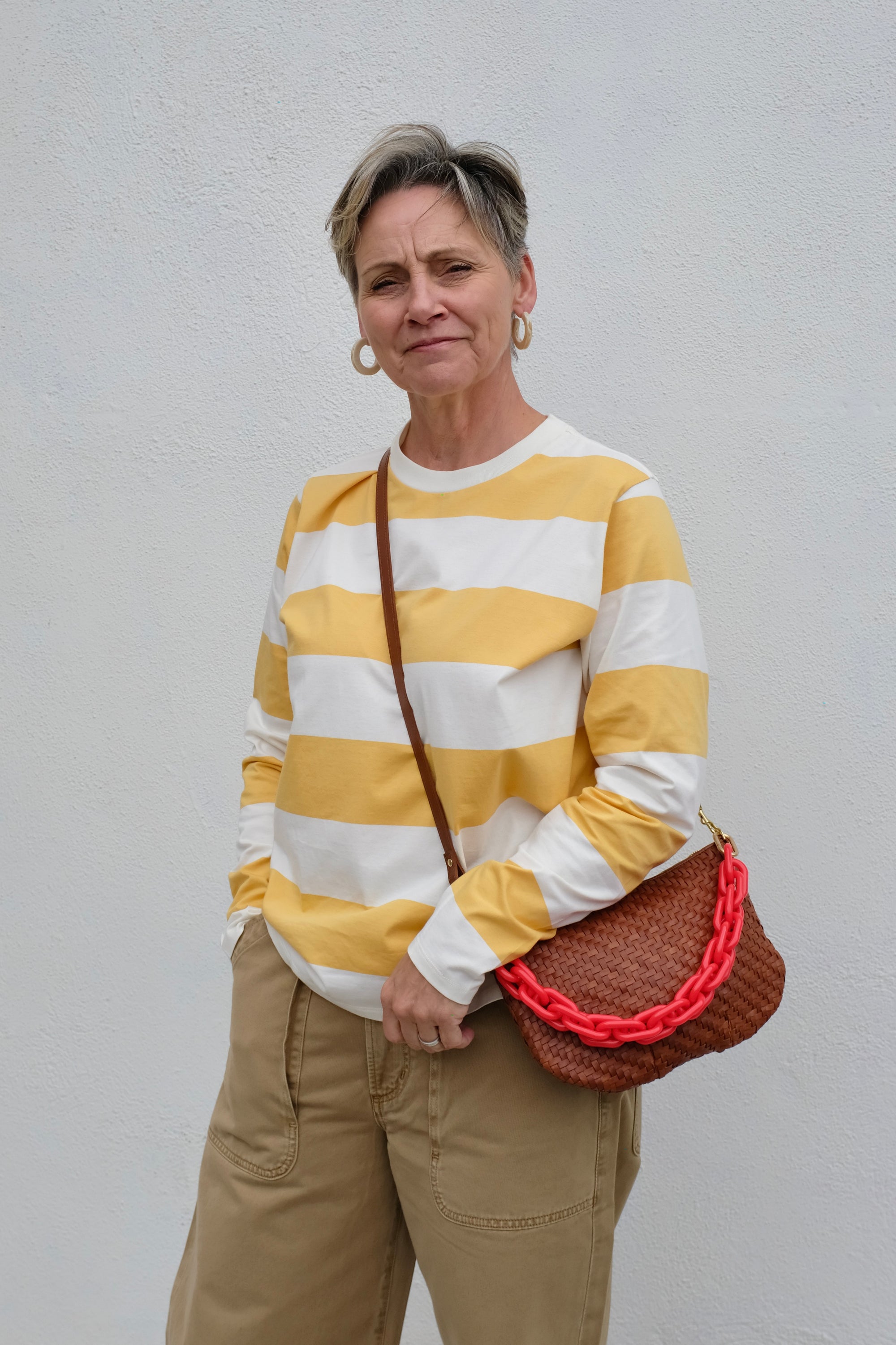 Clare V. Petit Moyen / Hazelnut Woven Zig Zag