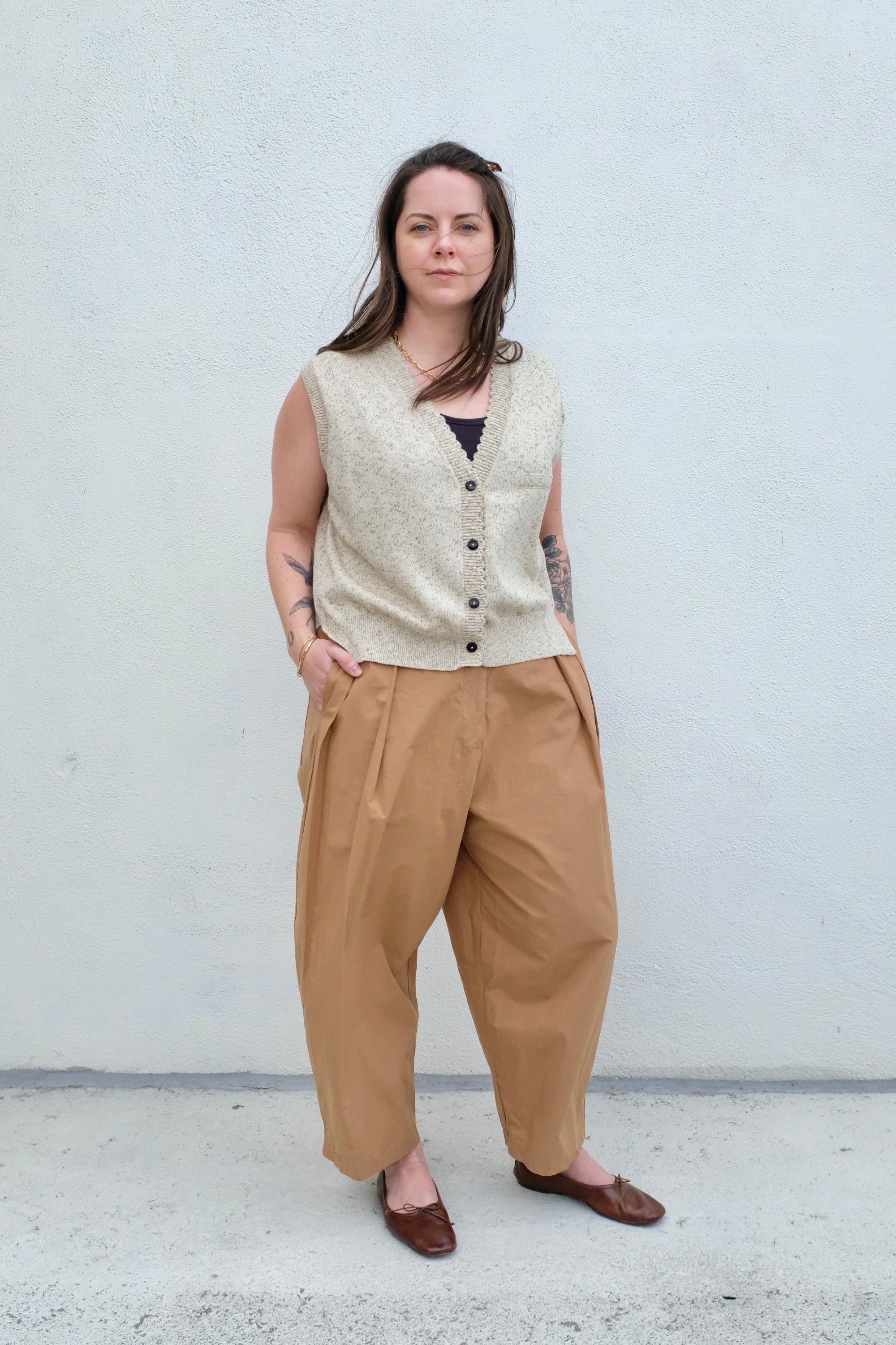 Modern Weaving Voluminous Pleat Trouser / Sierra