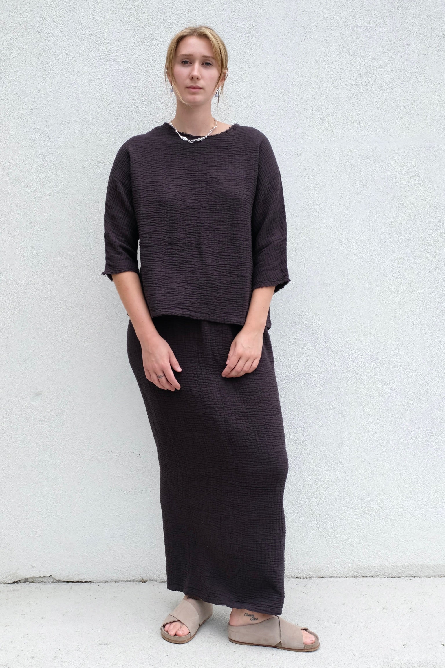 Black Crane Dolman Top / Graphite