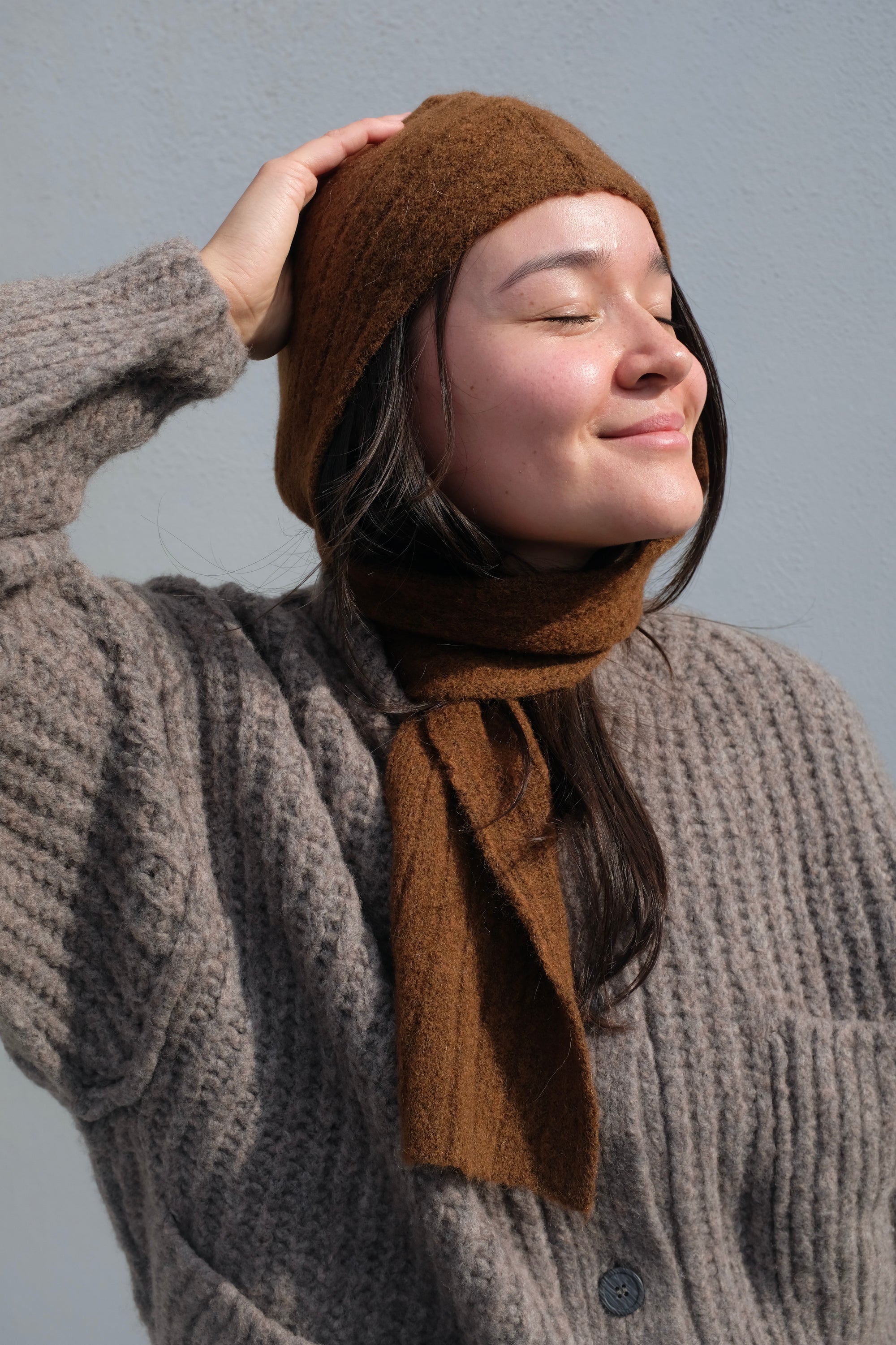 Mimi Hood Scarf / Espresso