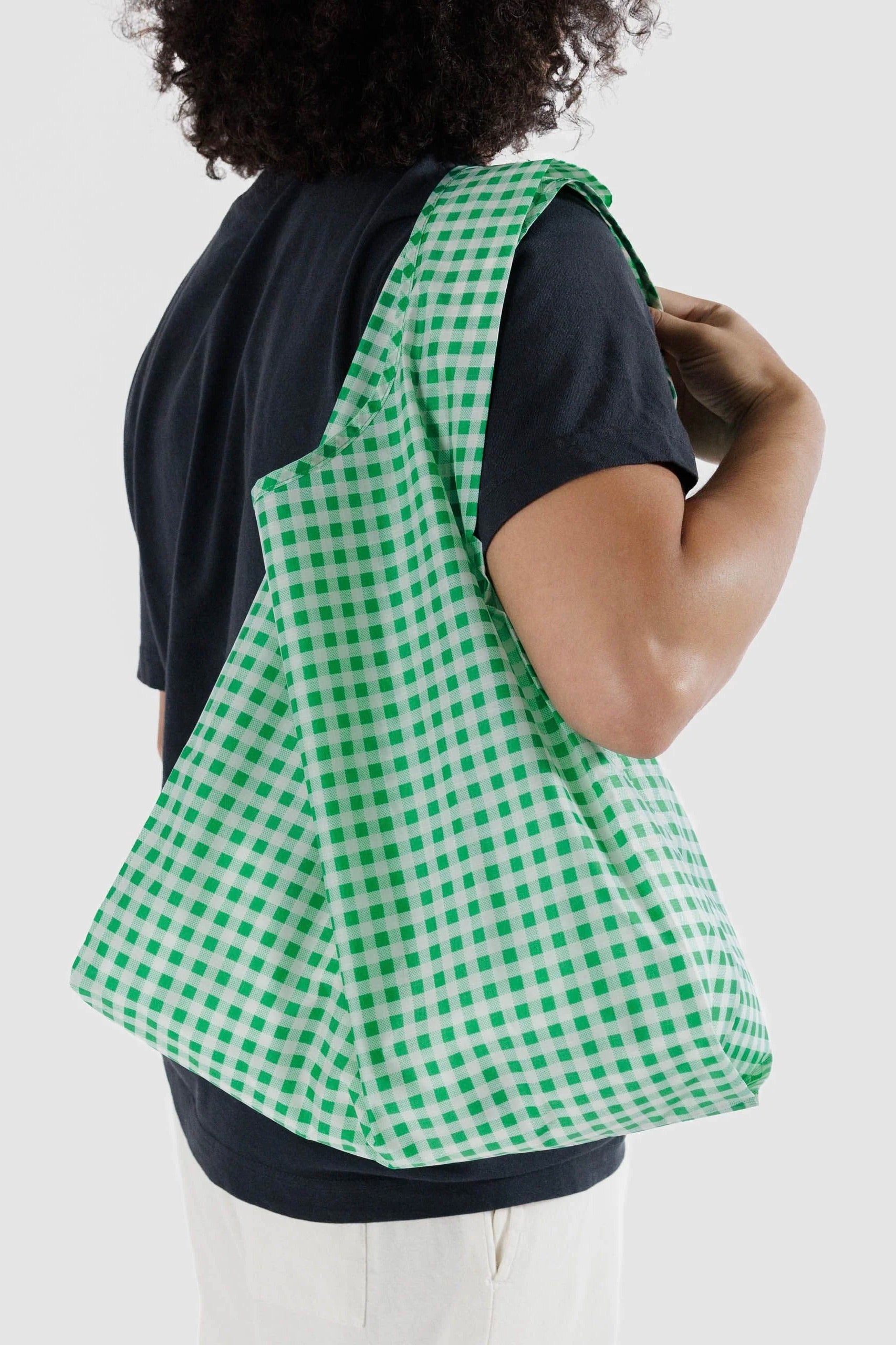 BAGGU Standard Shopper / Green Gingham