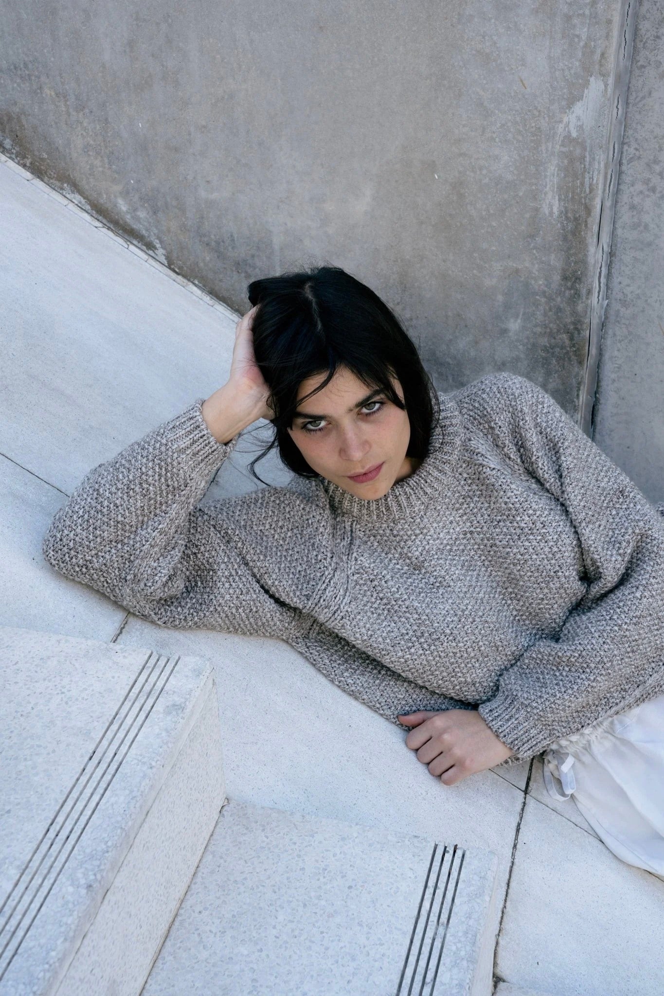 Naca Hand Knitted Wool Jumper / Stone