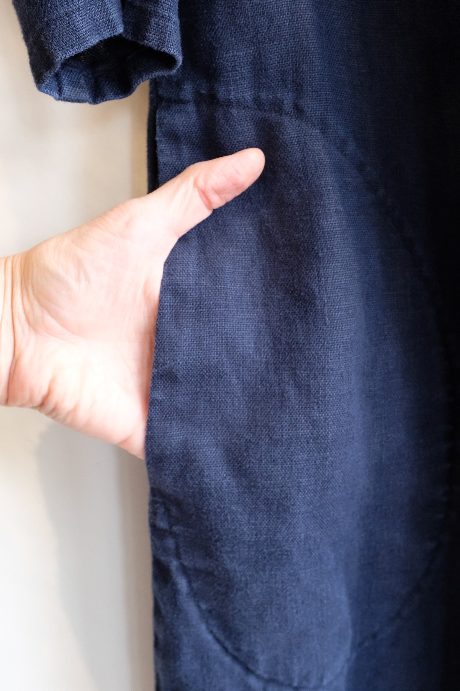 Pre-loved / Moss Grey Navy Dress / size Medium