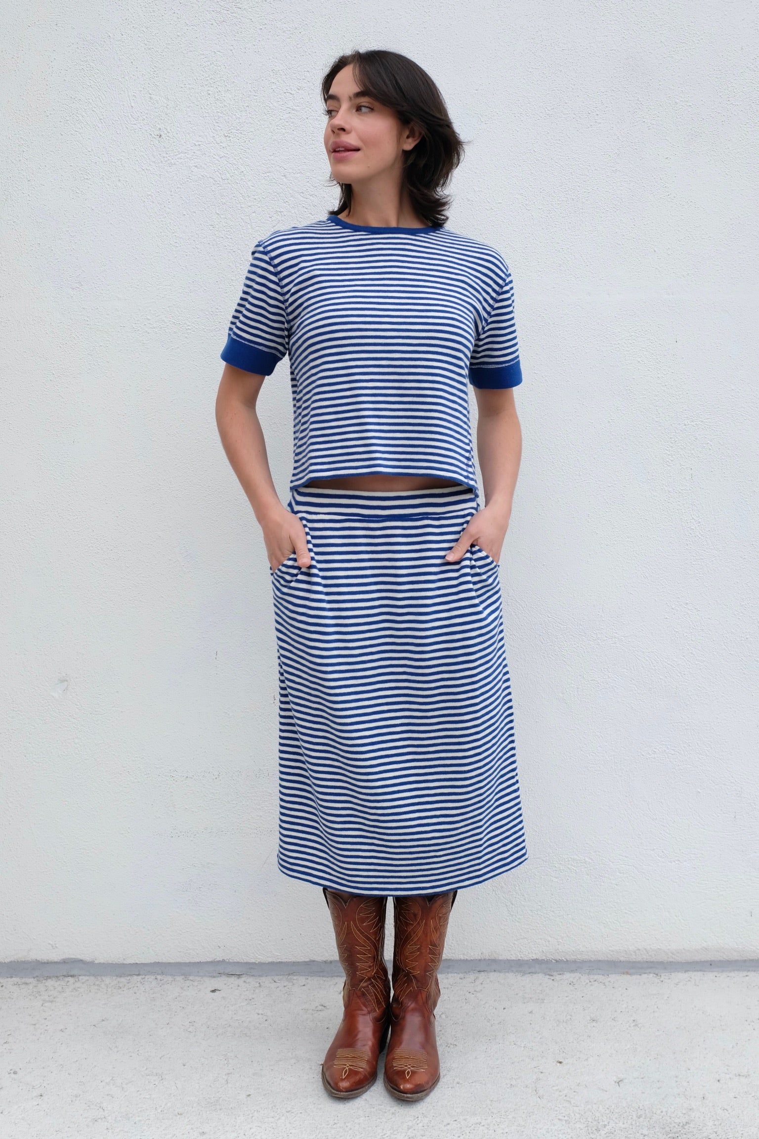 Le Bateau Tee / Cobalt+Cream Stripe