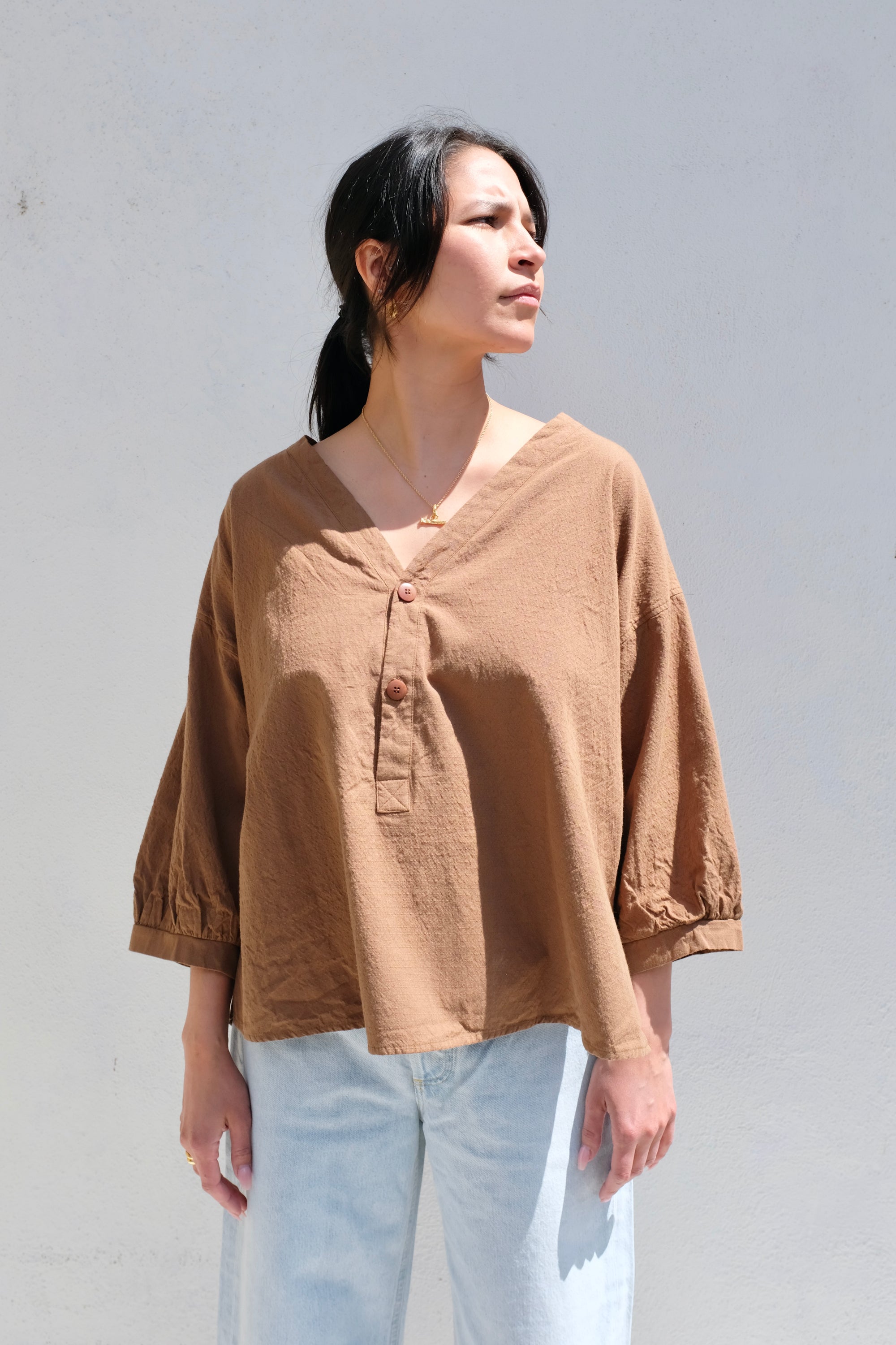 Wol Hide Woven Popover / Sepia