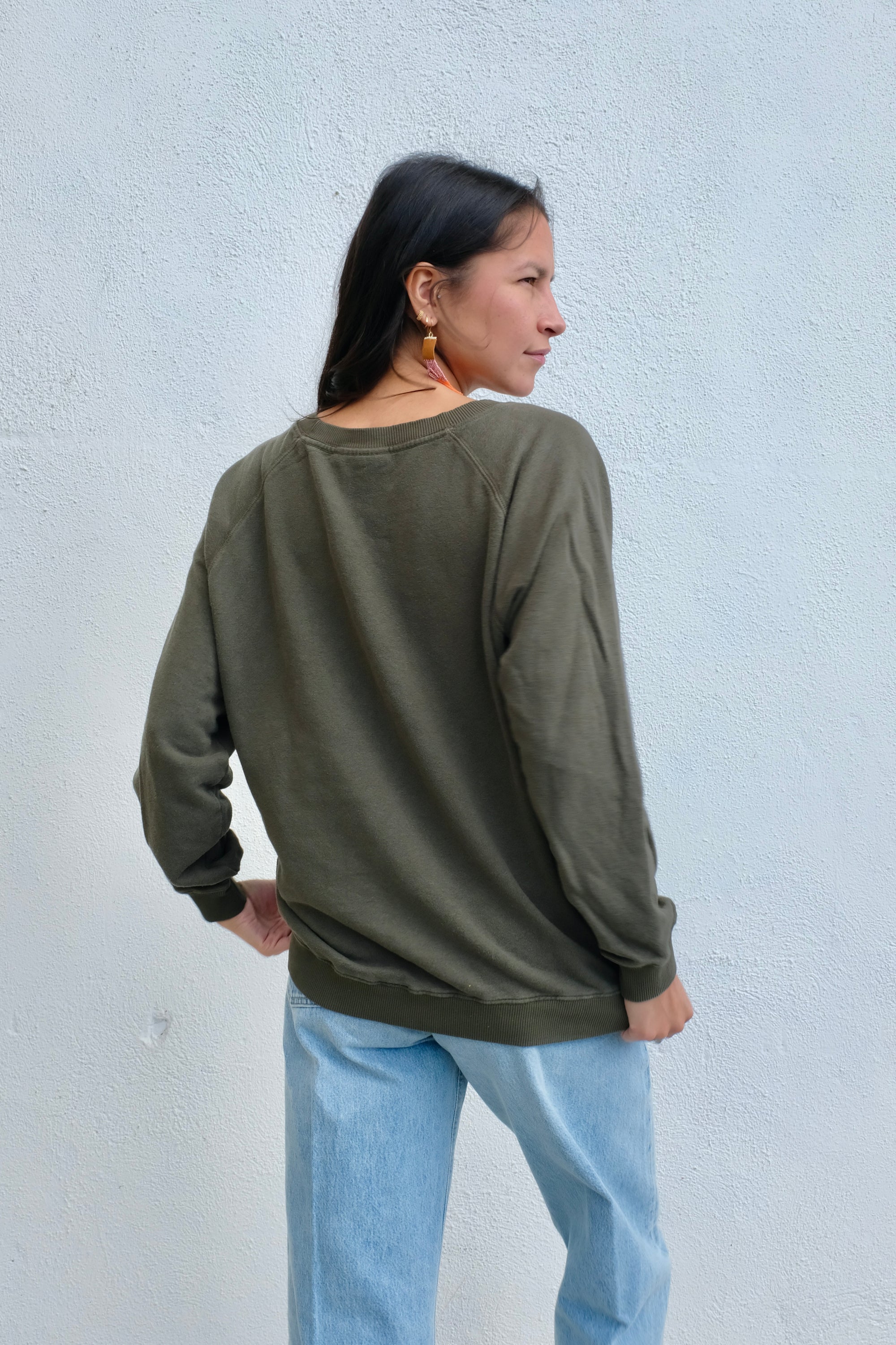 Jungmaven Bonfire Long Sleeve Raglan / Olive Green