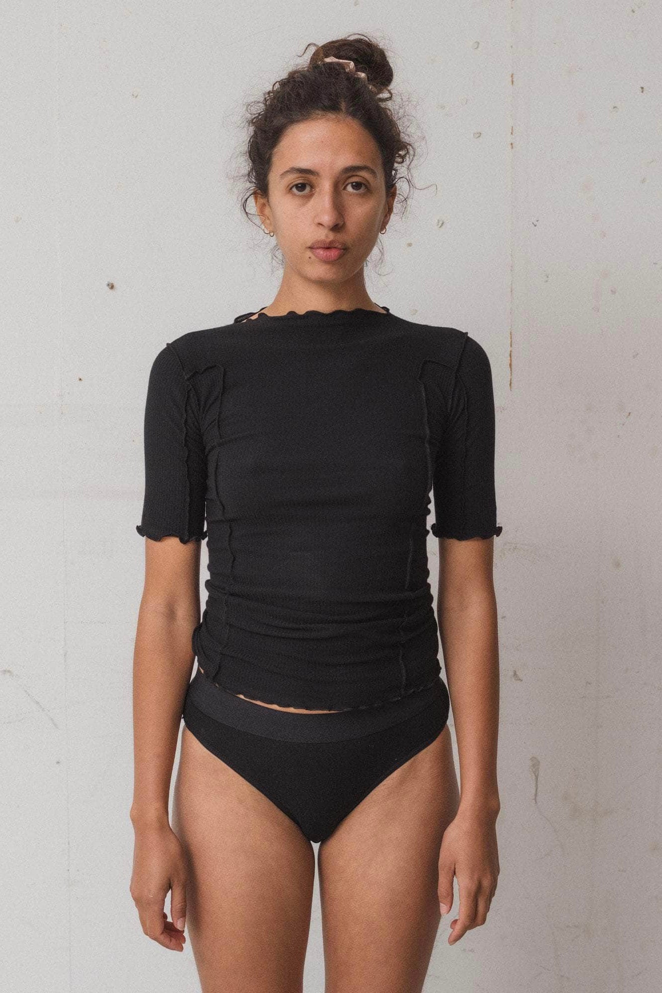 Baserange Omato 3/4 Sleeve Tee / Black