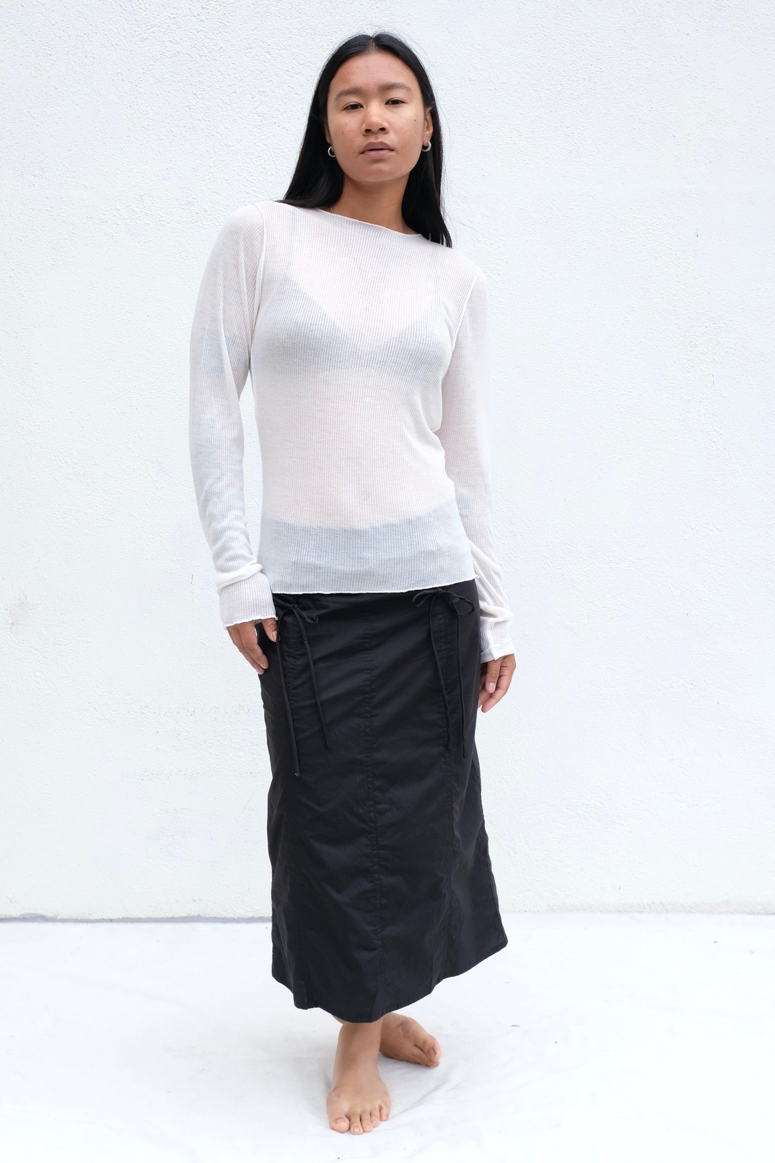 Deiji Studios Double Lace Up Skirt / Black