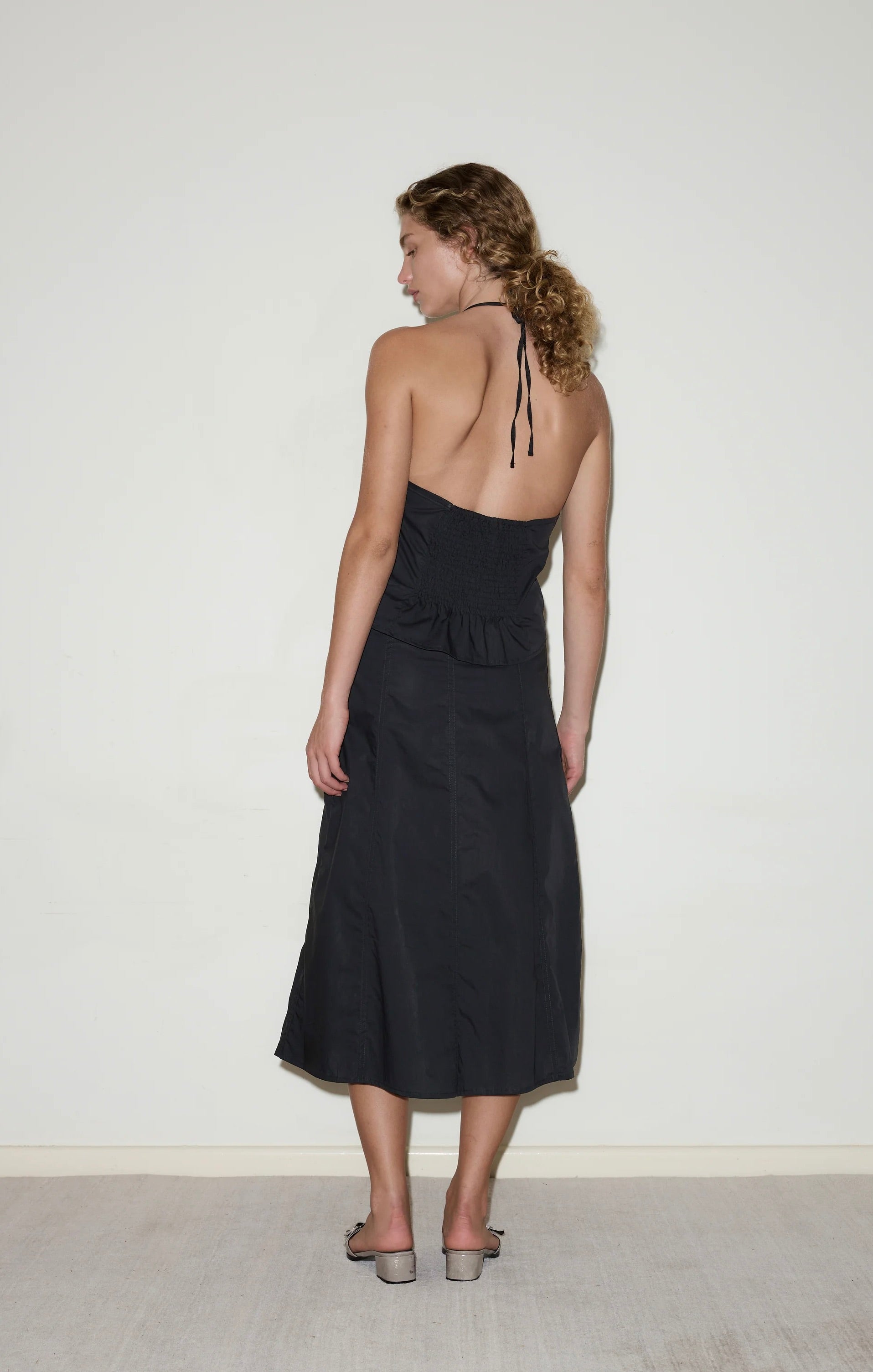 Deiji Studios Double Lace Up Skirt / Black