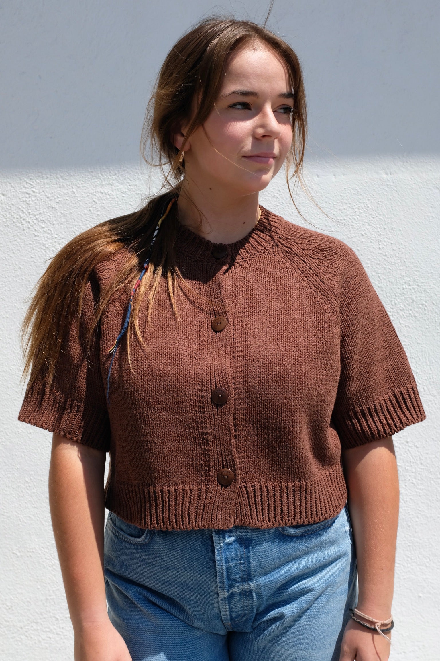 CORDERA Cotton Buttoned Top / Madera