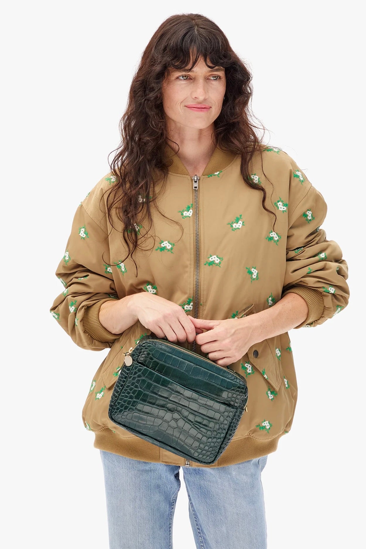 Mirabel /Deep Pine Embossed Croc