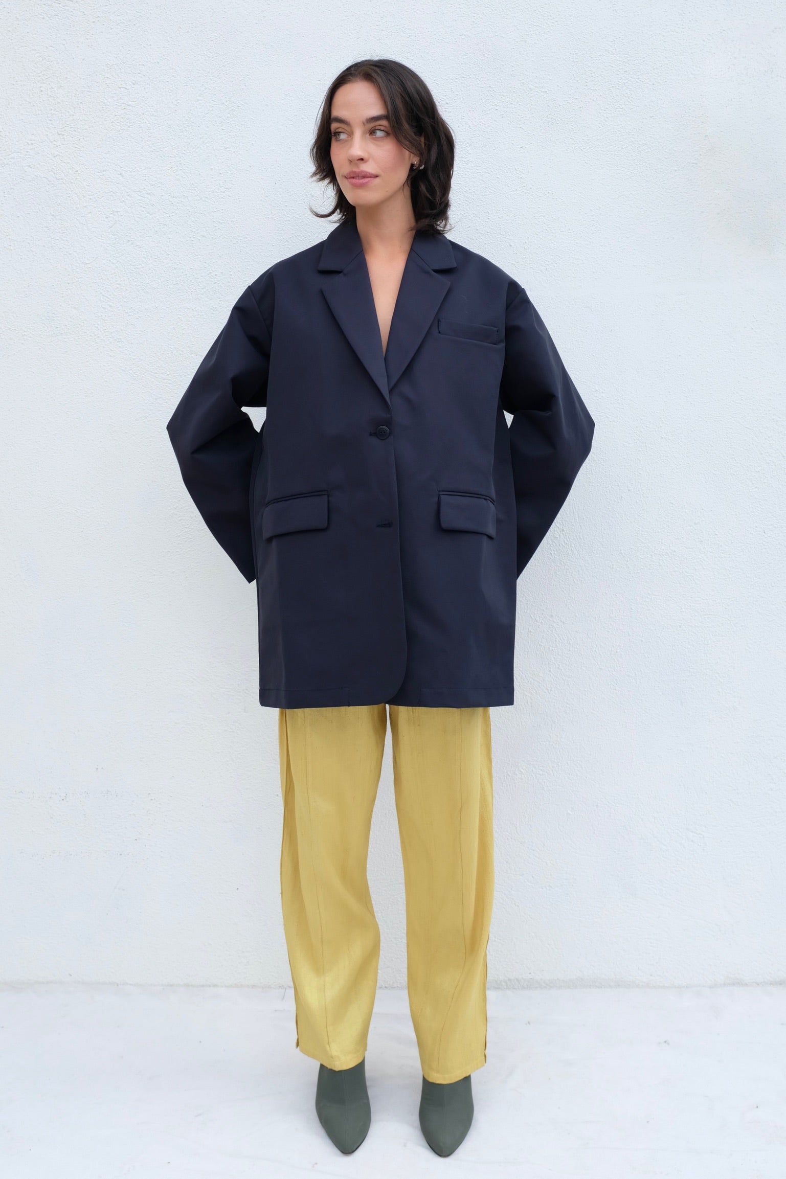 CORDERA Oversize Rain Blazer / Dark Navy