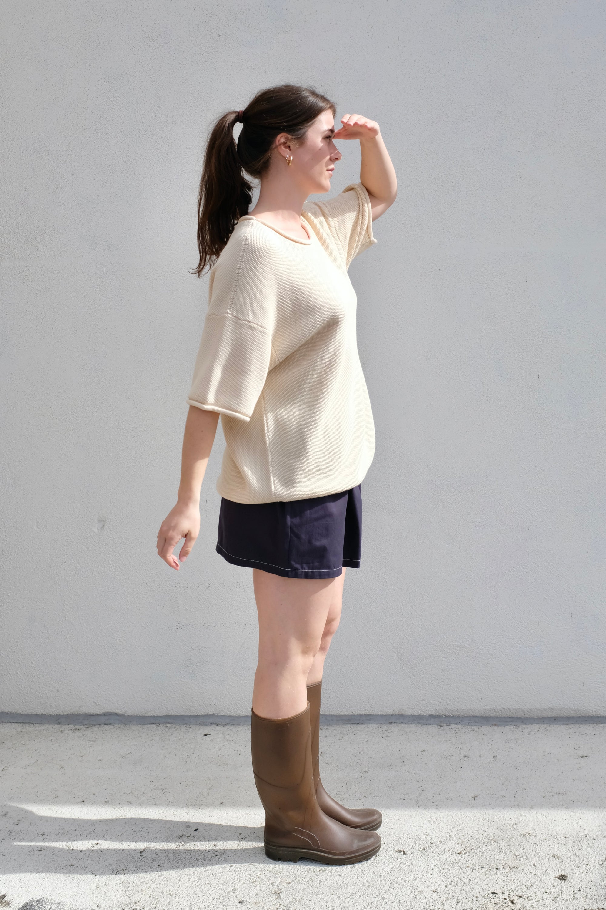 Boxer Skirt / Navy Twill