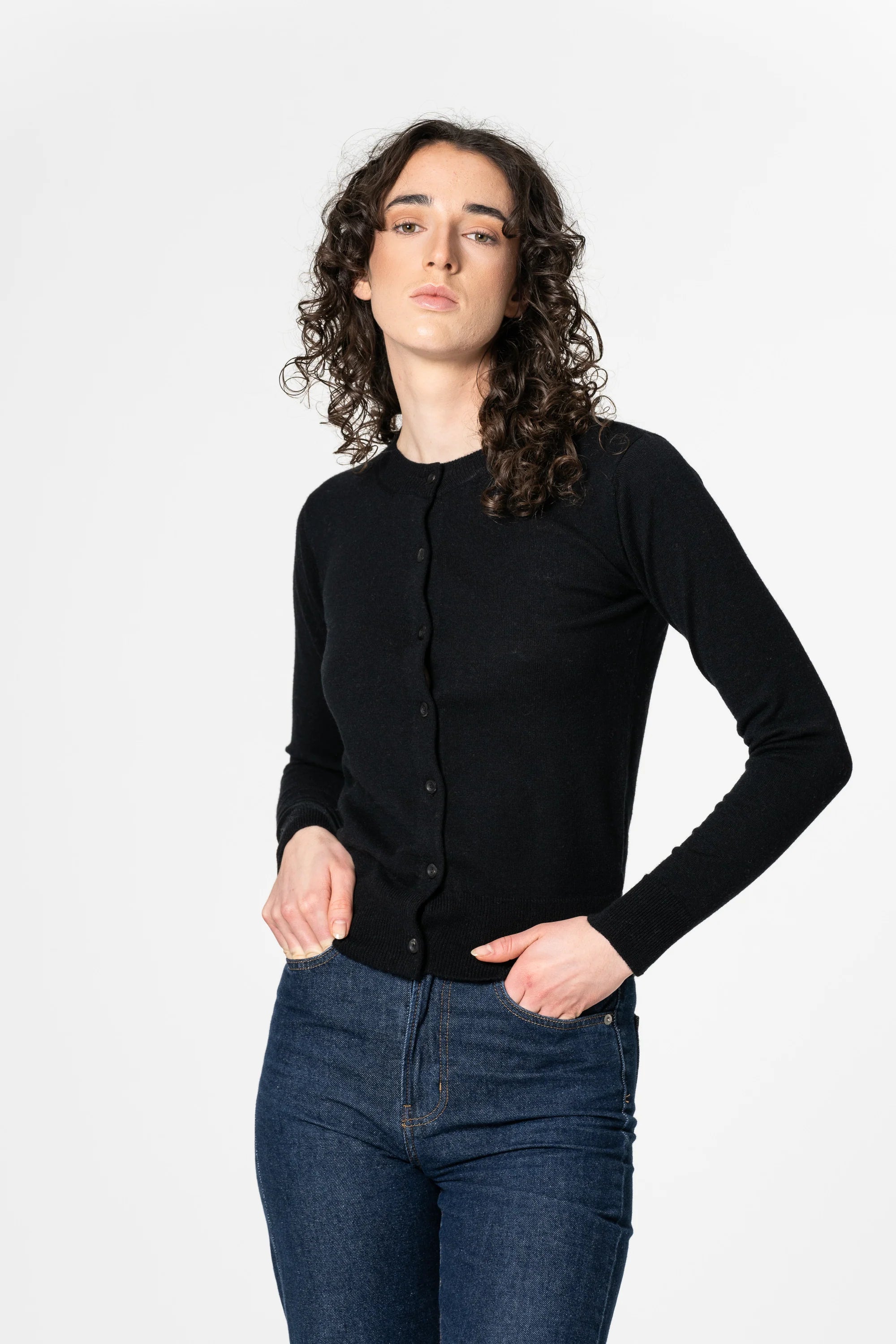 Dinadi Merino Cardigan / Black