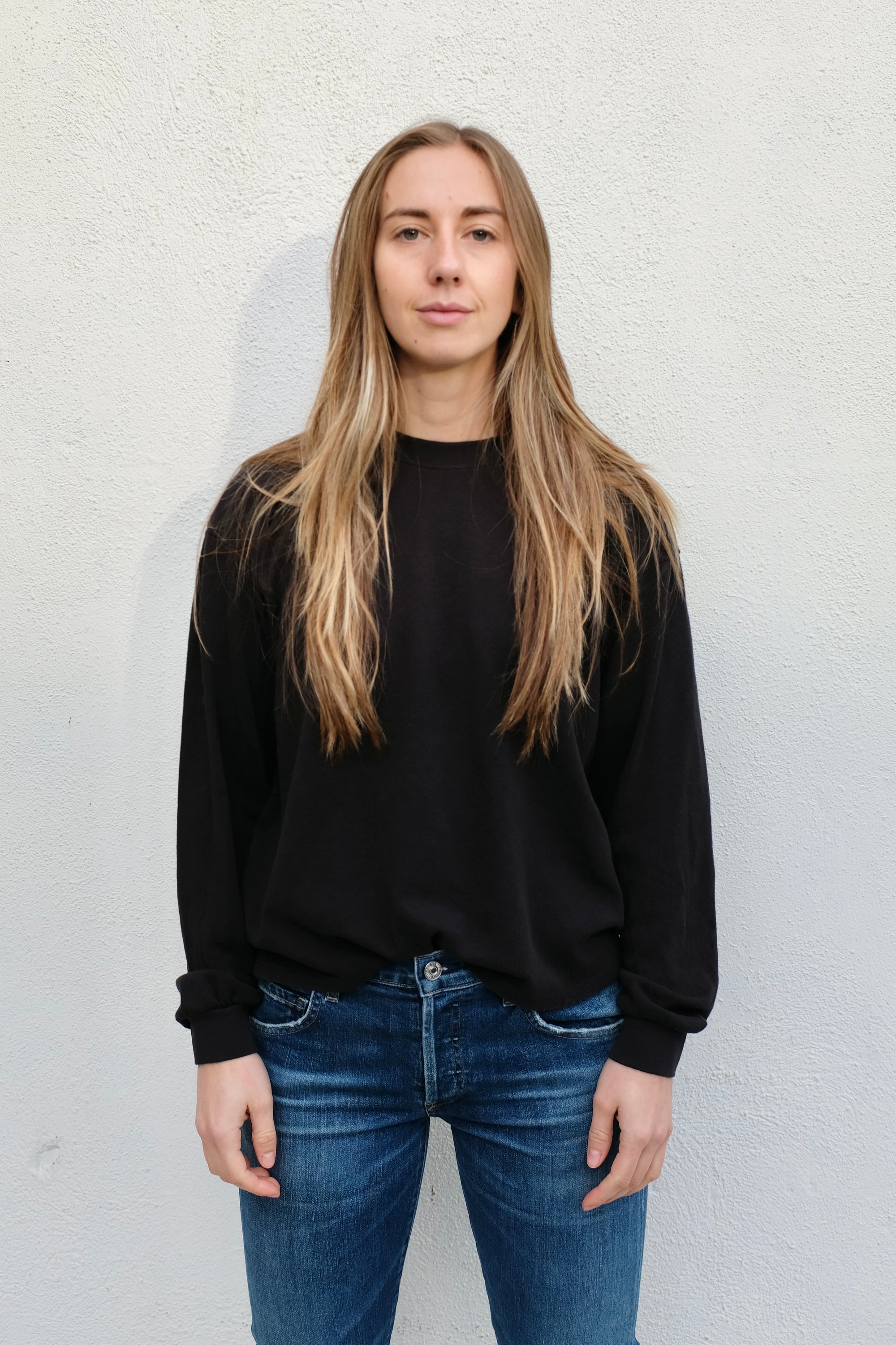 Jungmaven Cropped Long Sleeve Tee / Black