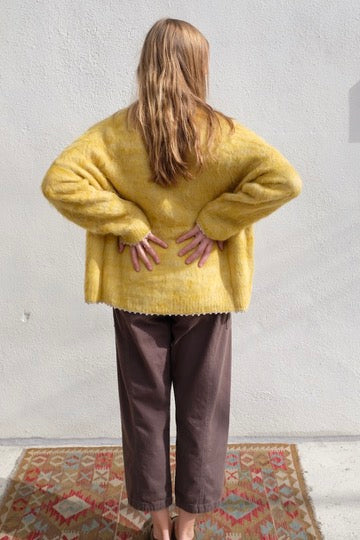 Fuchs Cardigan / Chartreuse Space Dye