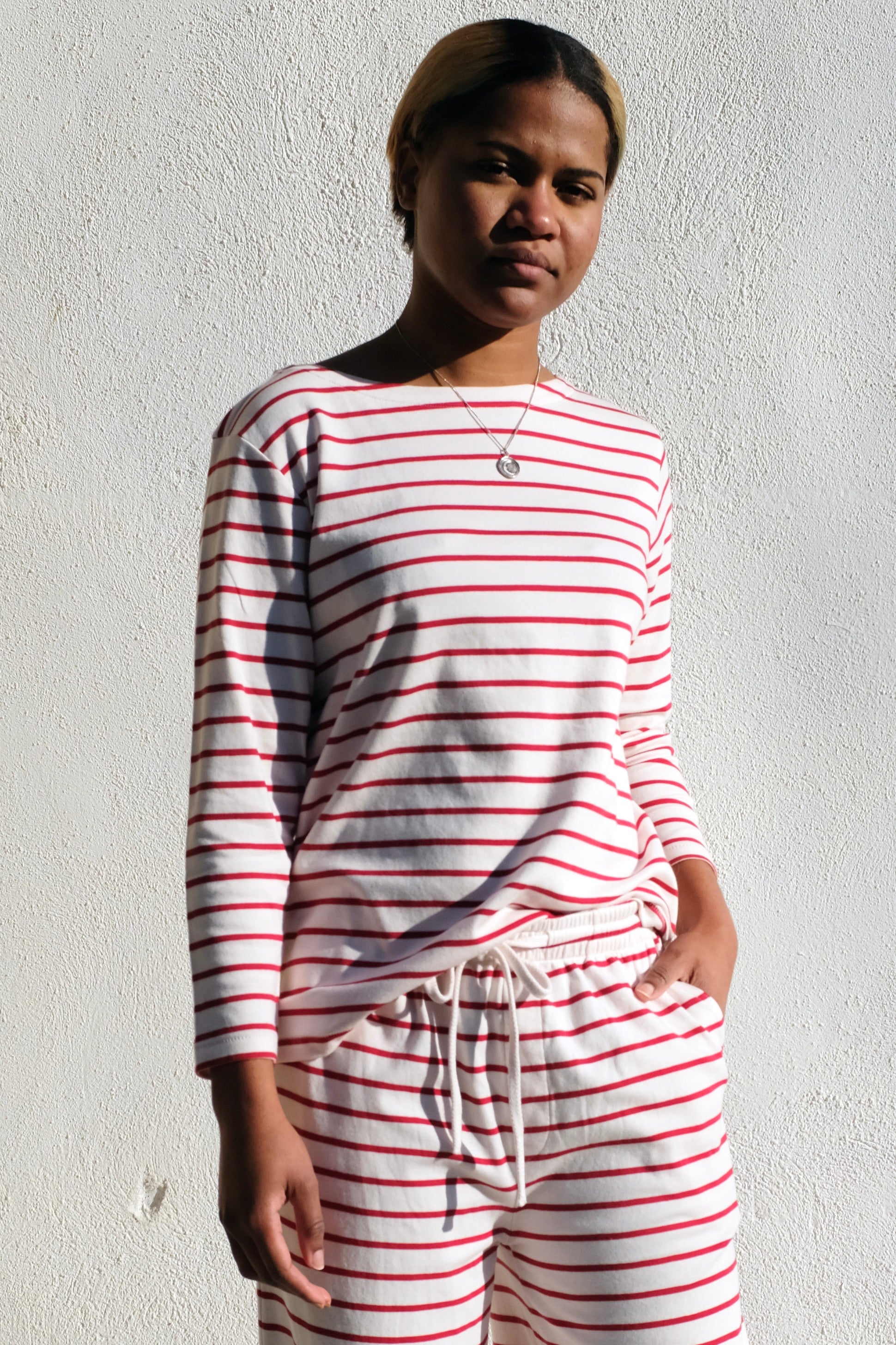 Stripe Sailor Tee / Berry